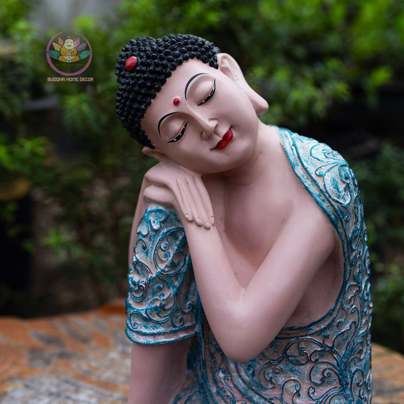 Peaceful Resting Buddha Statue 11.8" | Relaxing Buddha Figurine for Home and Zen Decor