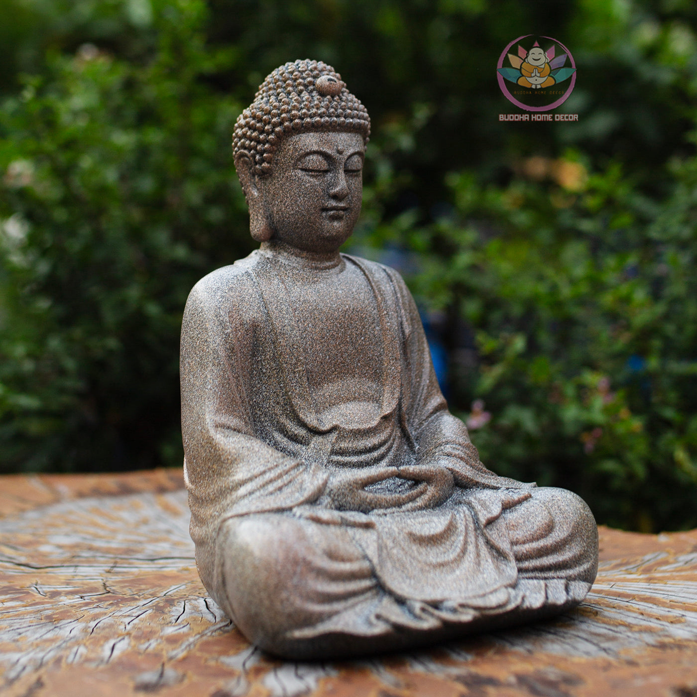 Shakyamuni Buddha Statue in Meditation – Serenity Resin Sculpture, Granite Stone Finish