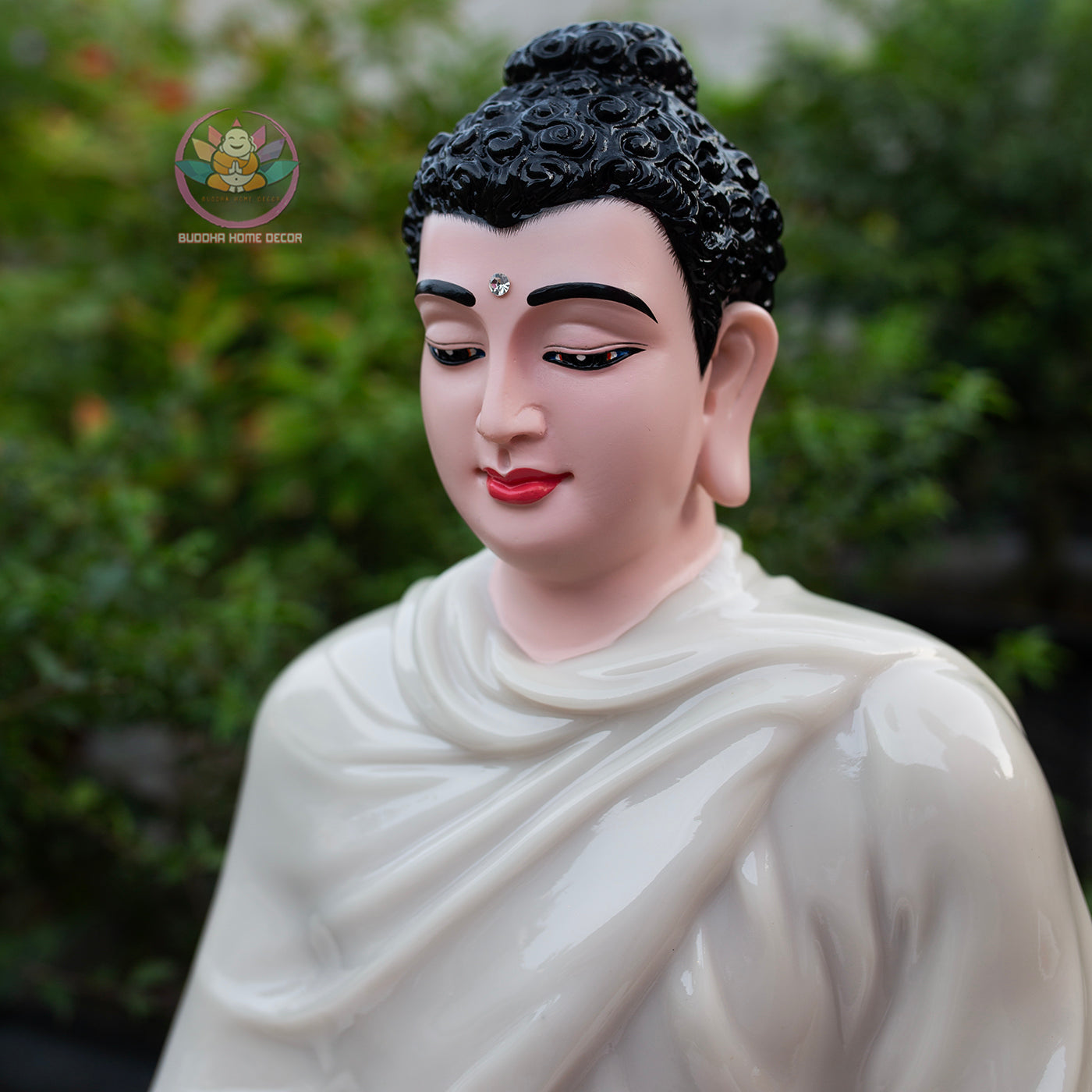White Crystal Shakyamuni Buddha Statue – Handmade Meditation Buddha Decor