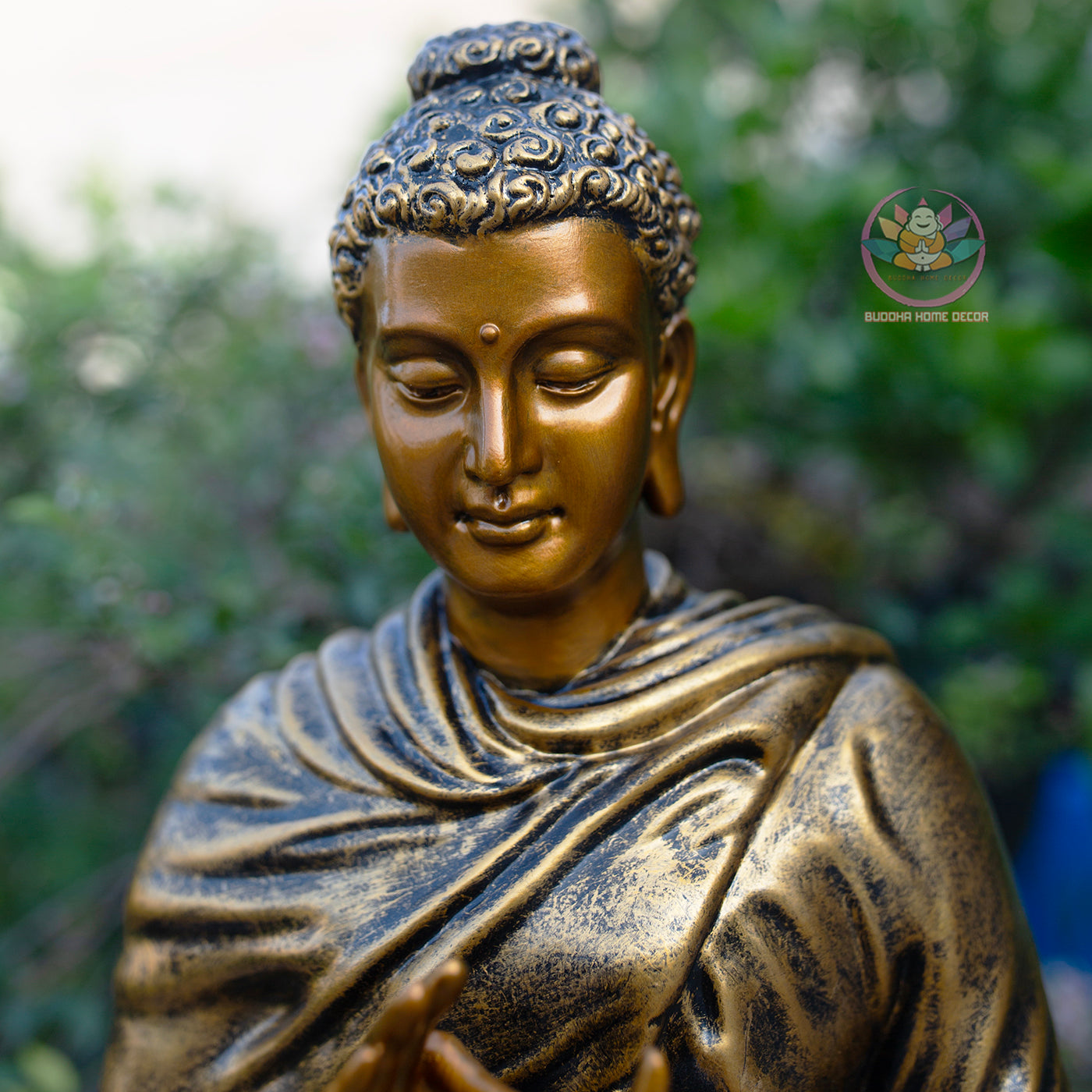Shakyamuni Buddha Dharmachakra Mudra Statue, Antique Bronze Finish, Handcrafted Buddhist Sculpture, Meditation Zen Decor, Spiritual Gift