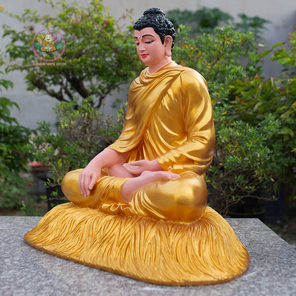 Golden Shakyamuni Buddha Statue – Handmade Meditation Buddha Home Decor