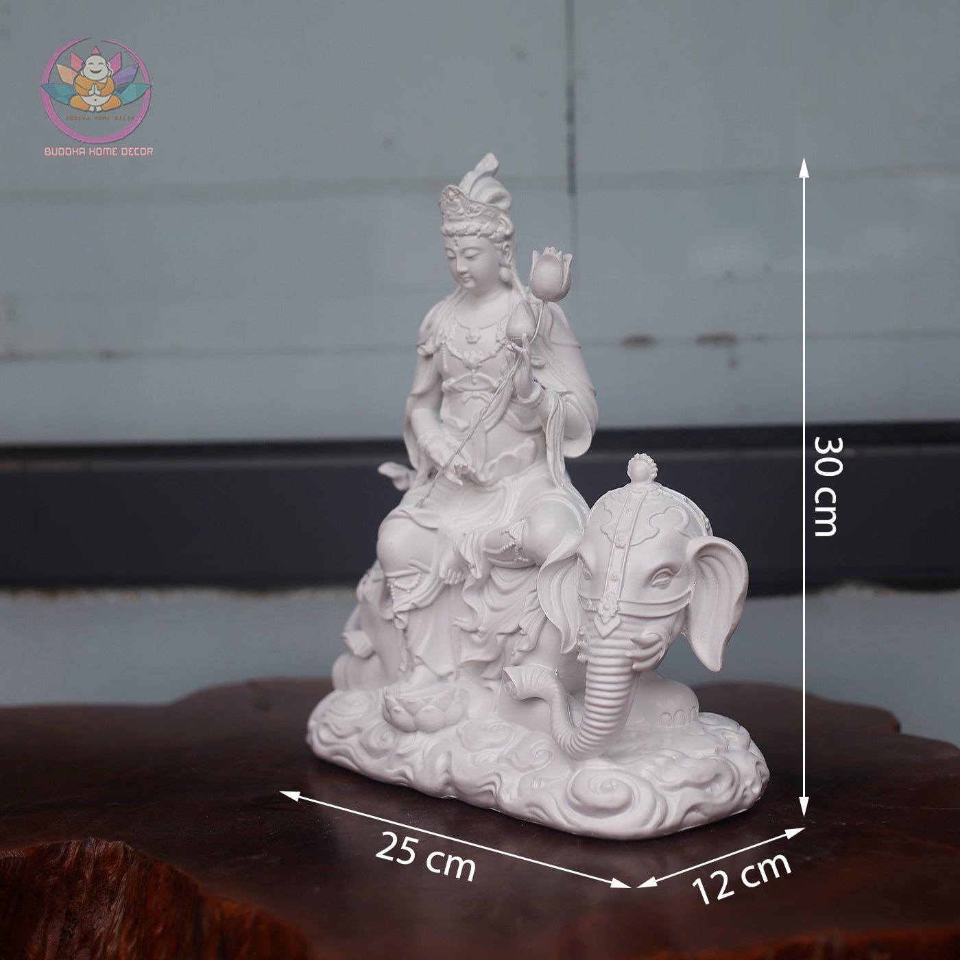 Manjushri & Samantabhadra Statue Set 11.8” | Buddhist Deity Figurines | Resin Sculpture for Altar, Zen Home, Meditation Decor