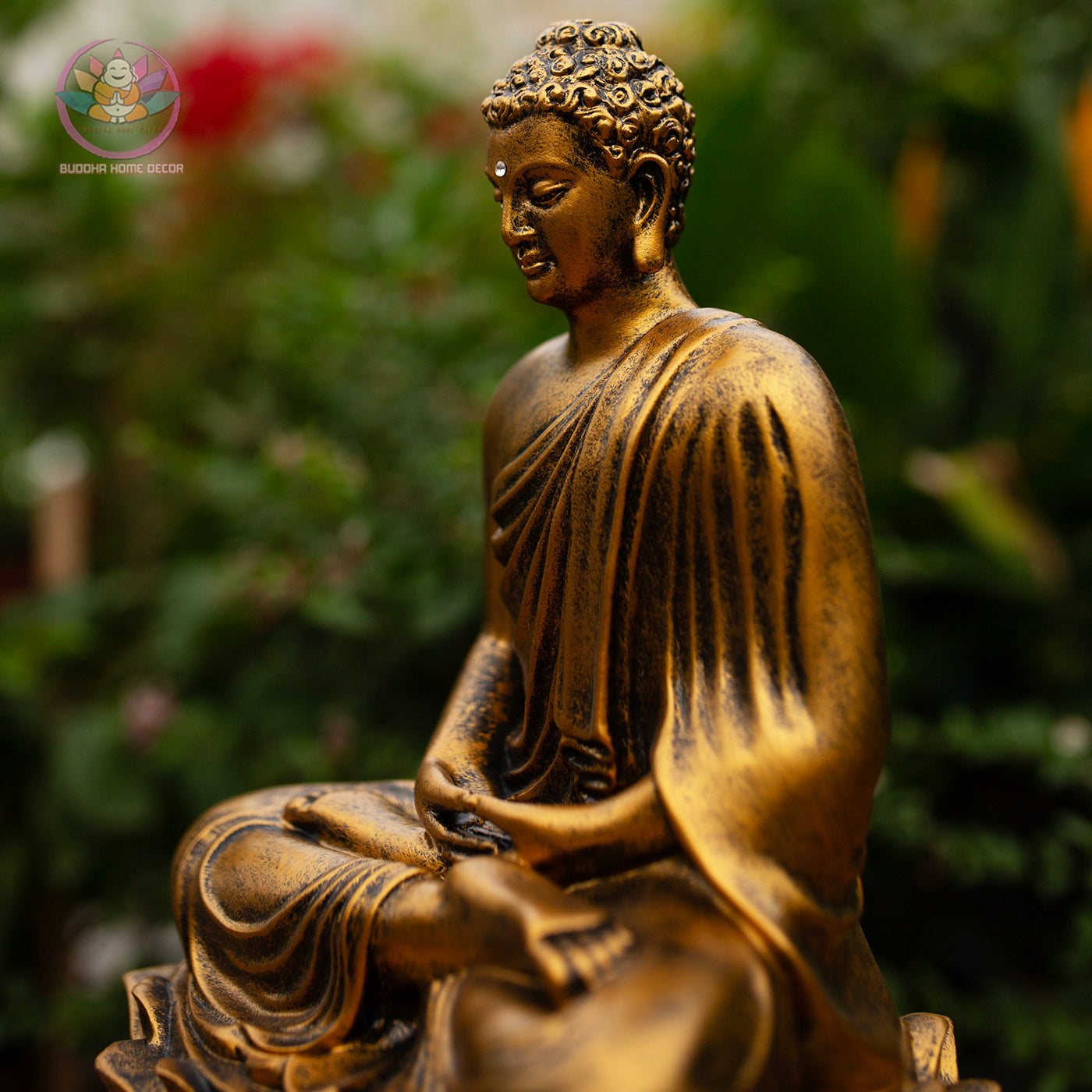 Shakyamuni Buddha Statue – Antique Bronze Resin Sculpture – Zen Meditation Decor, Buddhist Altar Ornament, Spiritual Gift