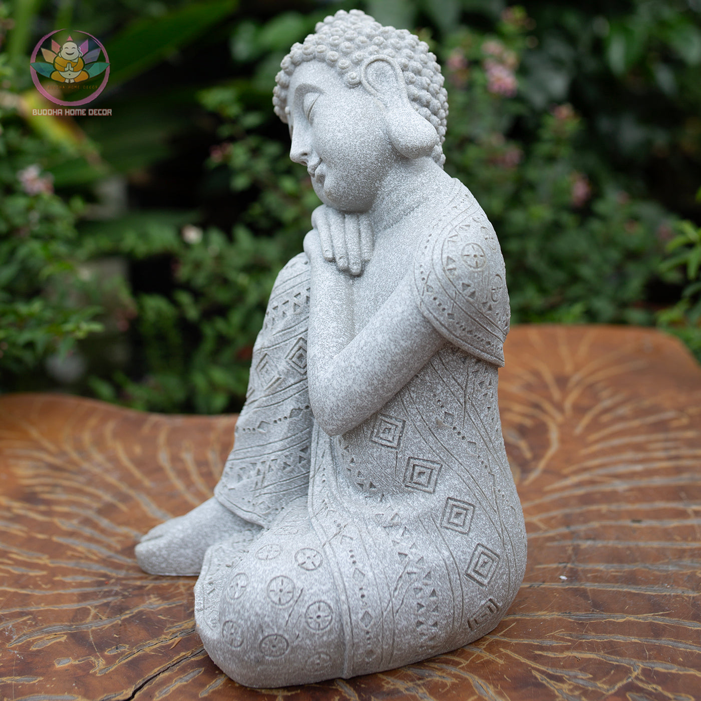 Serene Resting Buddha Statue – Meditation Home Decor, Zen Garden Ornament, Yoga Spiritual Gift (9.8”H x 6.7”W x 6.7”D)