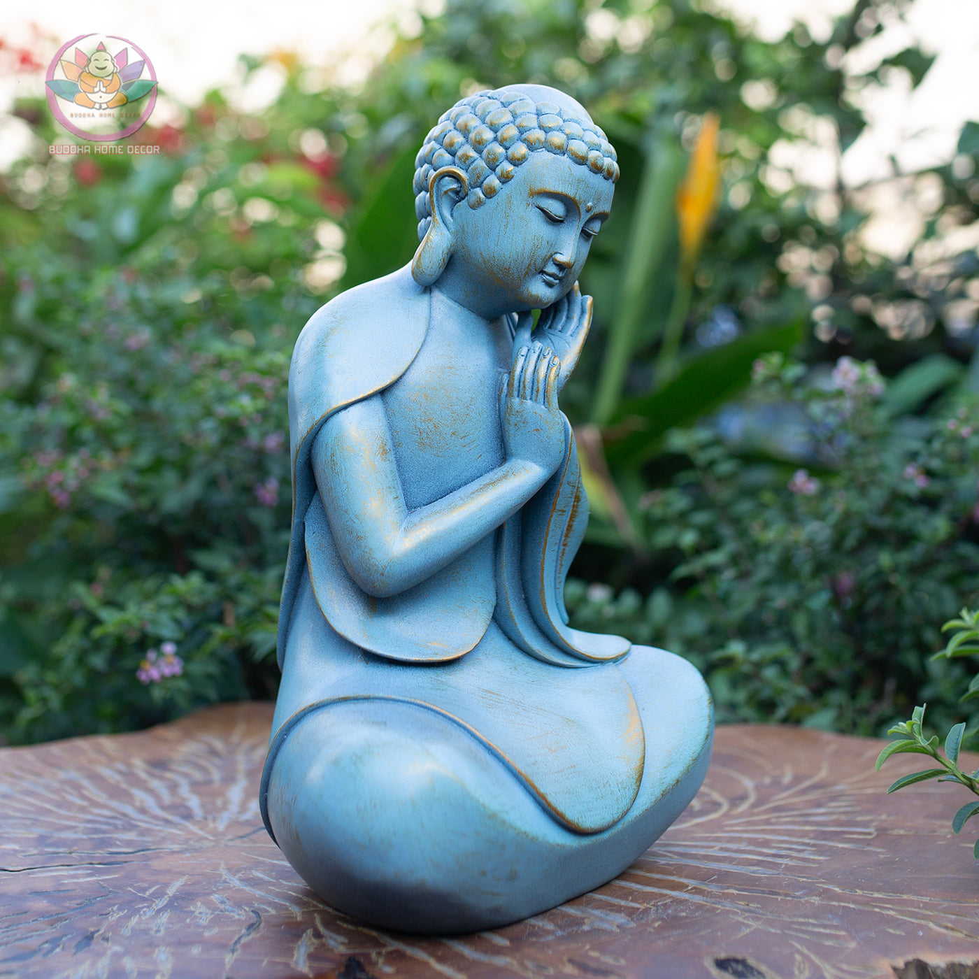Peaceful Buddha Statue – Blue Serenity Resin Sculpture – Zen Meditation Decor, Buddhist Altar Ornament, Mindfulness Spiritual Gift