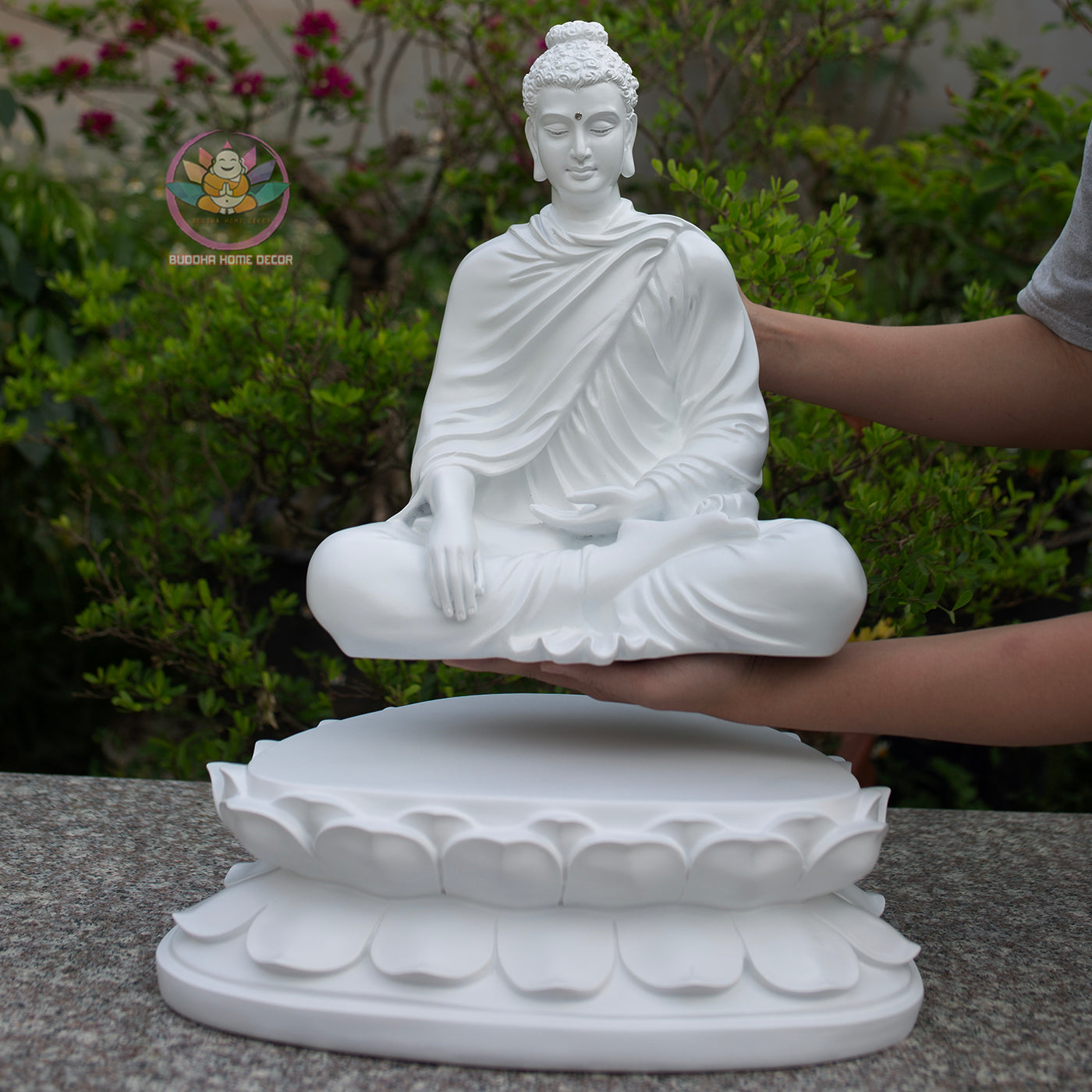 Shakyamuni Buddha Statue with Lotus Base, Meditation Buddha Sculpture, Detachable Lotus Pedestal, Zen Buddhist Decor, Spiritual Altar Statue