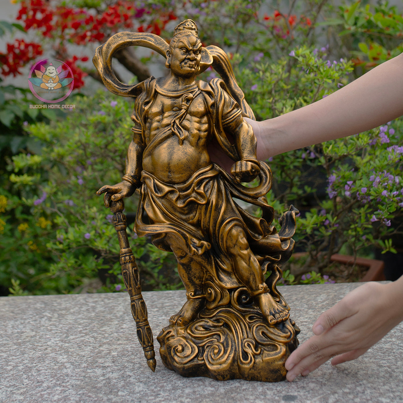 Antique Bronze Vajra Guardian Statues – Handmade Buddhist Temple Decor Set