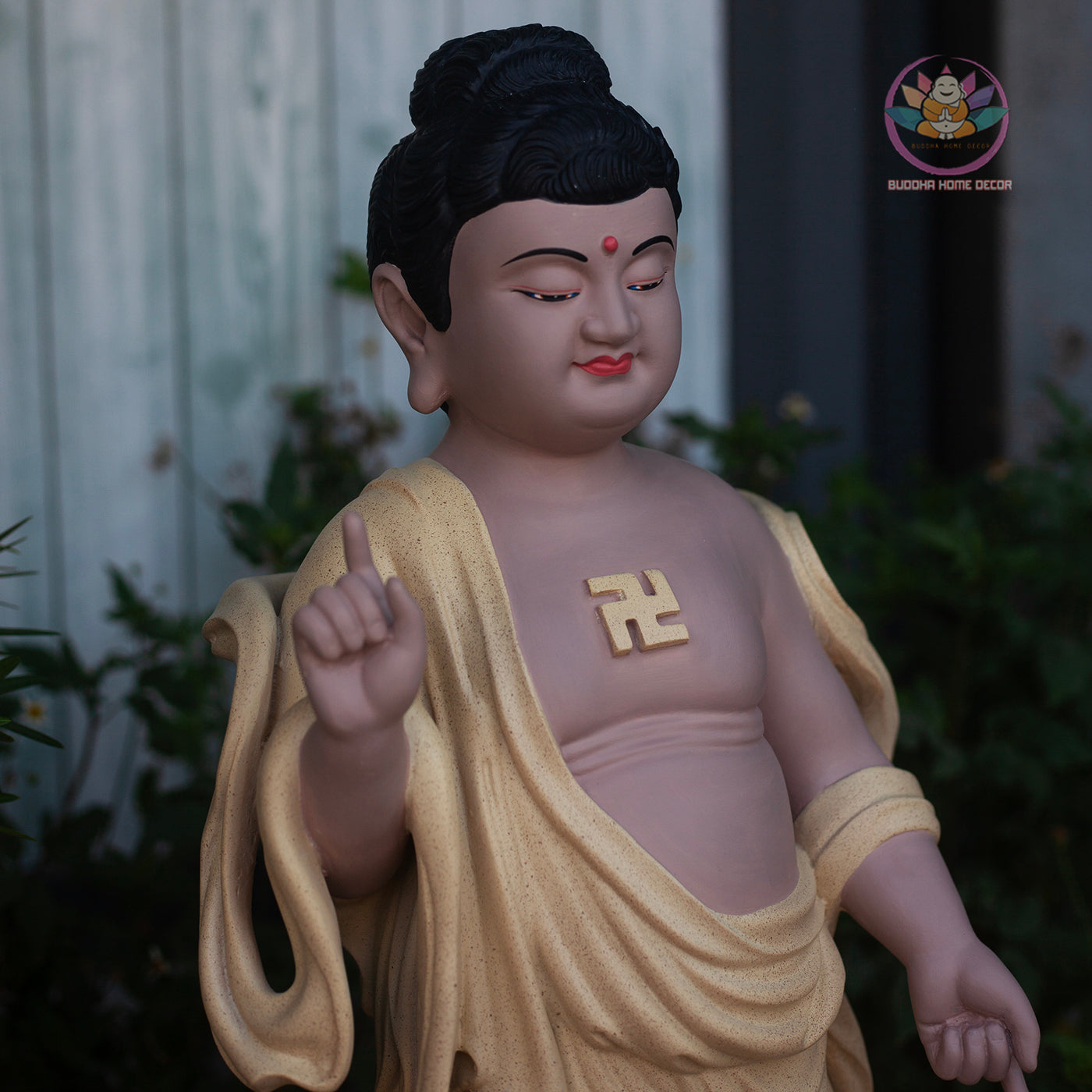 Baby Buddha Statue 27.5" – Resin Prince Siddhartha Birth of Buddha Sculpture, Phật Đản Sanh Figurine, Vesak Altar Zen Home Decor