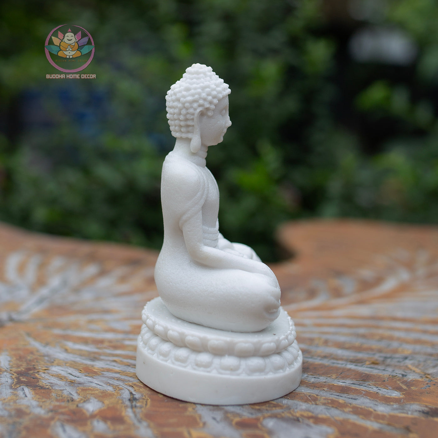 White Shakyamuni Buddha Statue 5" | Composite Resin and Stone Powder
