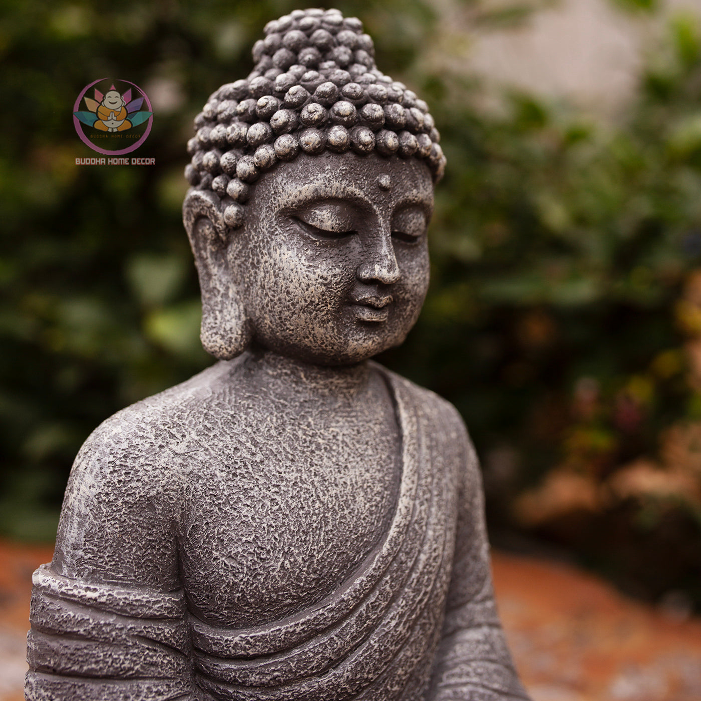 Shakyamuni Buddha Statue 9.4" | Composite Resin and Stone Powder | Antique Stone Finish