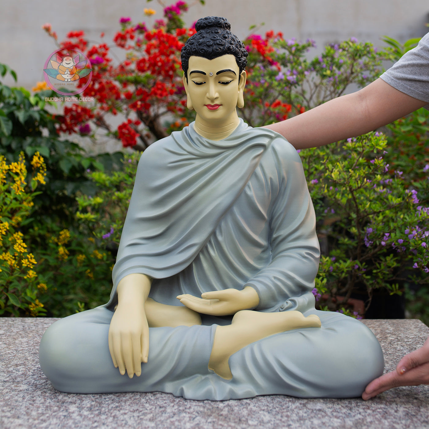 Shakyamuni Buddha Statue – Earth Touching Mudra – Hand-Painted Spiritual Decor
