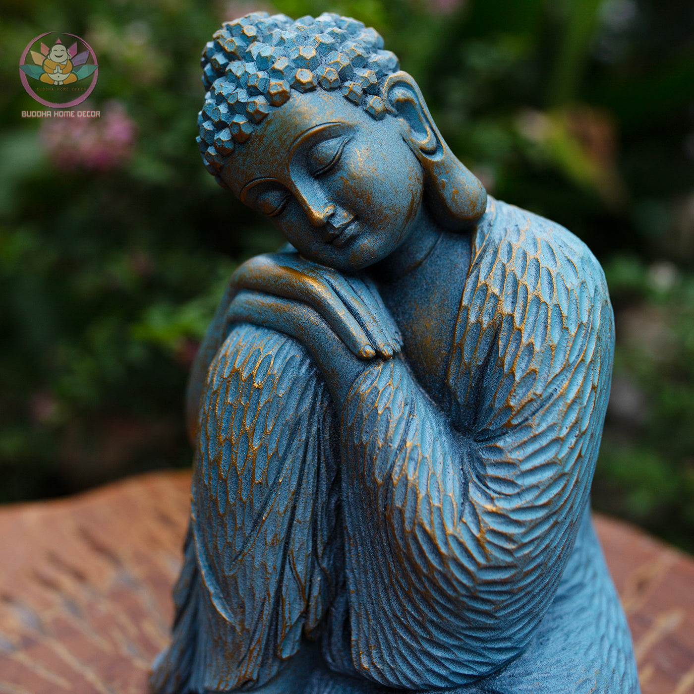Blue Resting Buddha Statue | Peaceful Buddha Figurine | Zen Home & Garden Decor | Meditation, Yoga Studio, Altar Gift