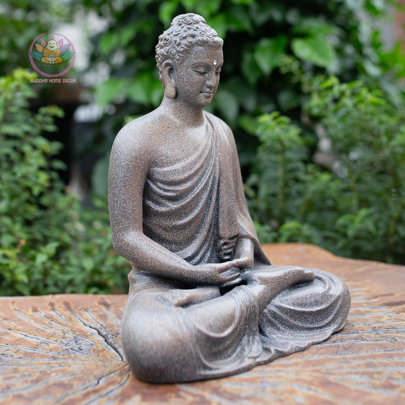 Shakyamuni Buddha Statue 9.4" – Antique Stone Finish Meditation Buddha Sculpture