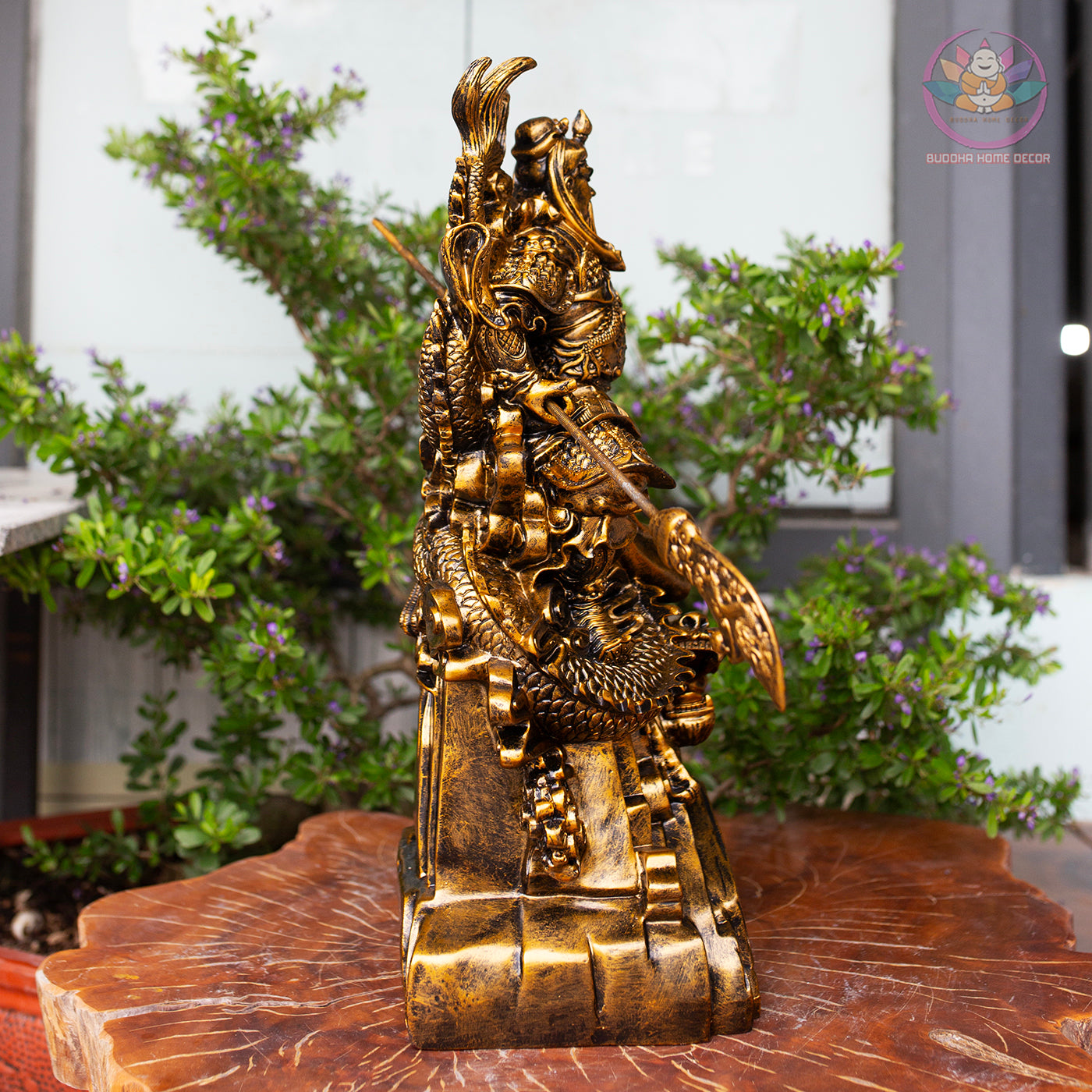 Guan Yu Riding Dragon Statue – Guardian of Loyalty and Courage, Handcrafted Resin Art