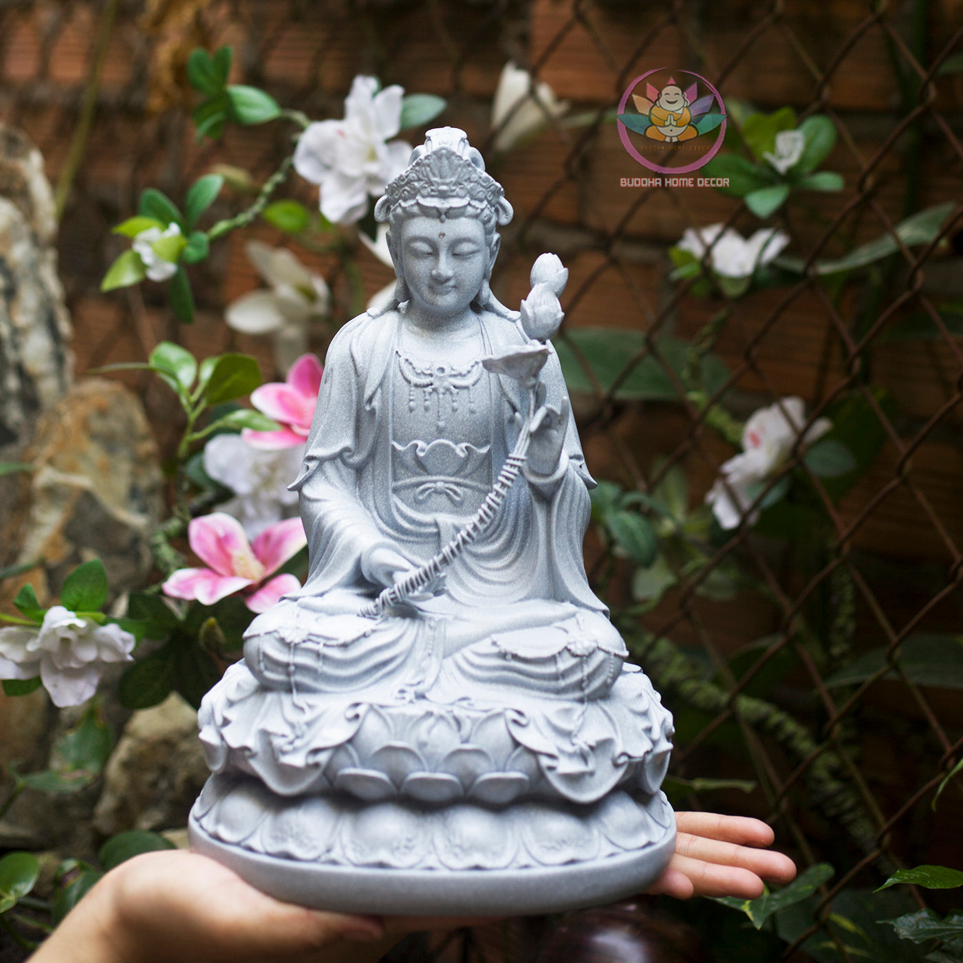 Amitabha Buddha and Bodhisattva Statue Set – Composite Seated Buddha with Avalokiteshvara & Mahasthamaprapta
