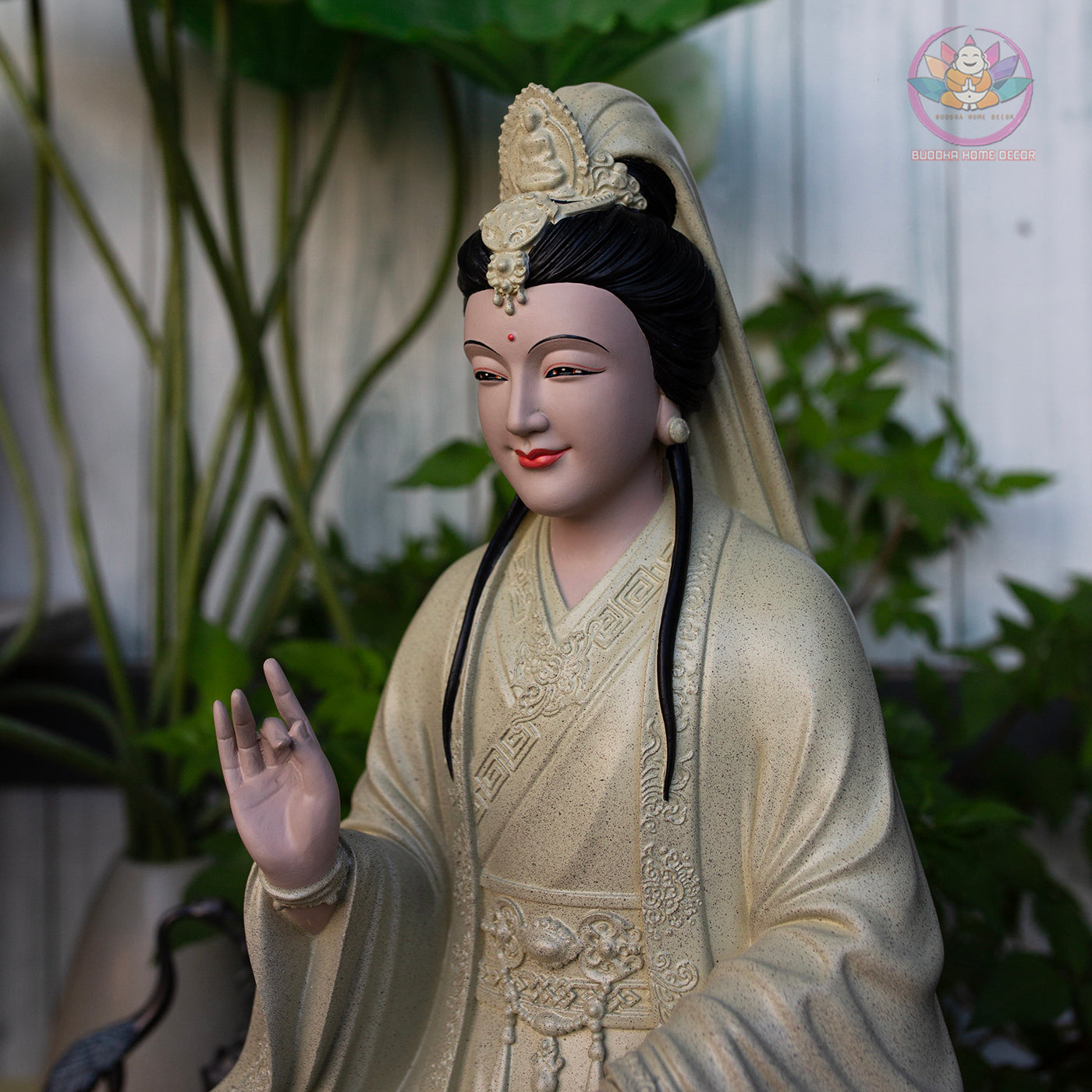 Large Guanyin Statue 15.7” | Kuan Yin Goddess of Mercy Figurine | Resin Sculpture for Altar, Zen Home, Meditation, Spiritual Gift