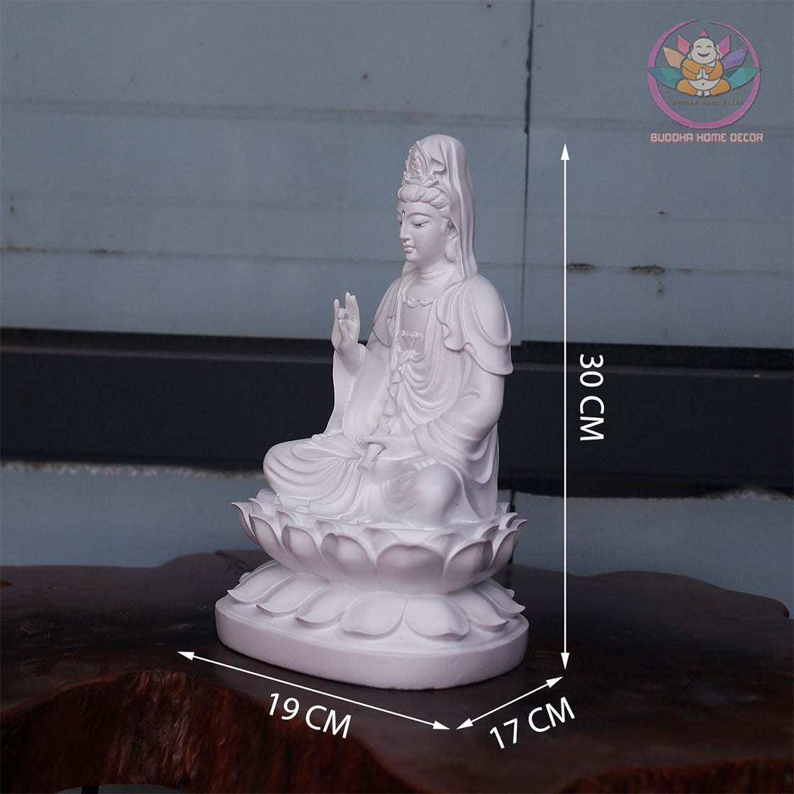 White Buddha Statue Set – Guan Yin, Shakyamuni, Kṣitigarbha | Minimalist Altar Decor | Unpainted Buddhist Trio | Vietnamese Handicraft