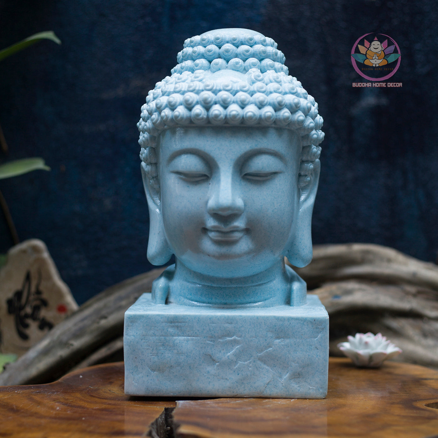 Buddha Head Statue | Composite Resin and Stone Powder | 30 cm / 40 cm | Zen and Home Altar Decor