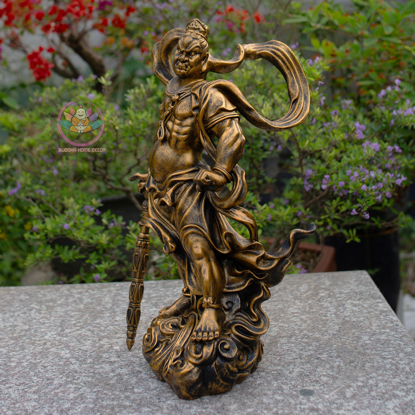 Antique Bronze Vajra Guardian Statues – Handmade Buddhist Temple Decor Set