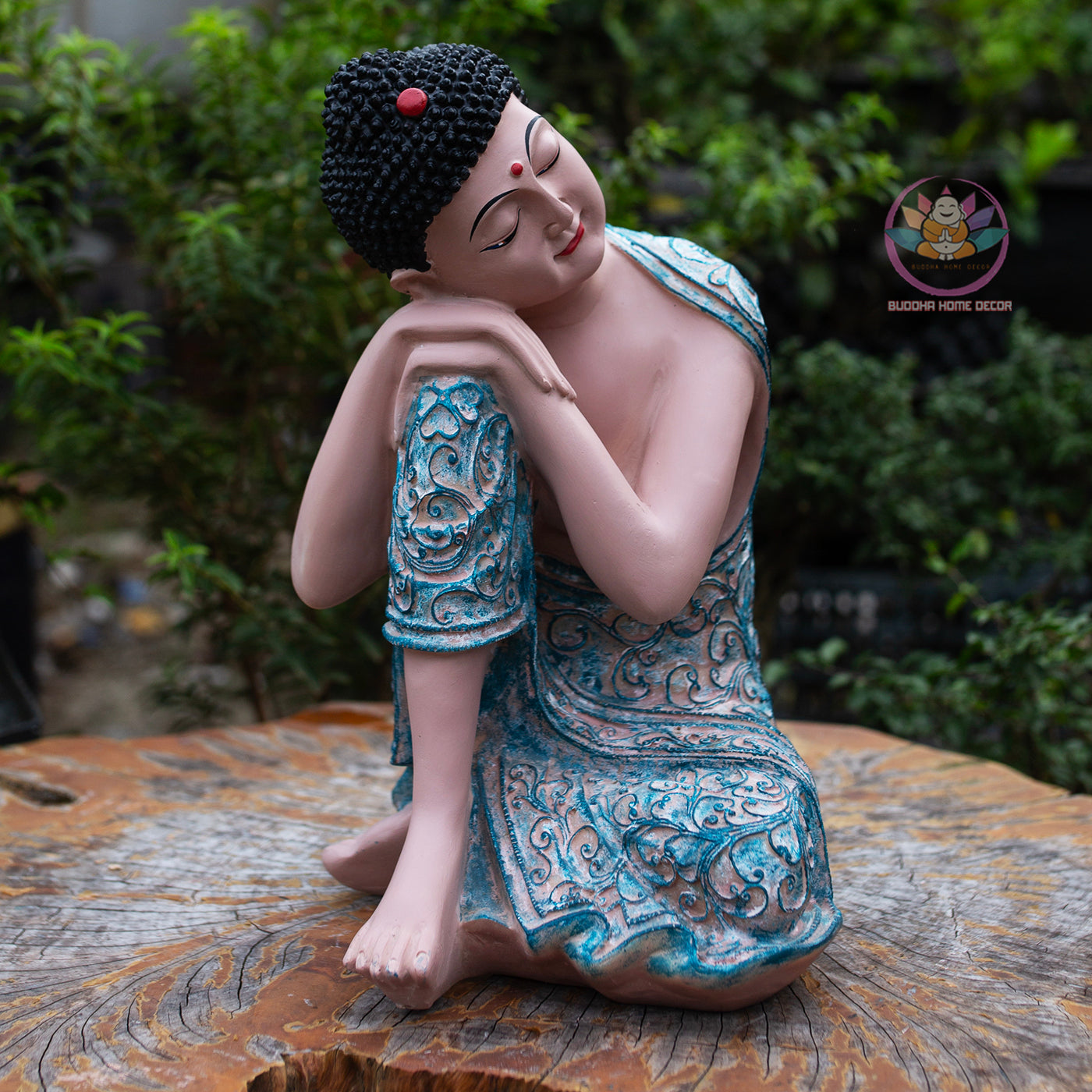 Peaceful Resting Buddha Statue 11.8" | Relaxing Buddha Figurine for Home and Zen Decor