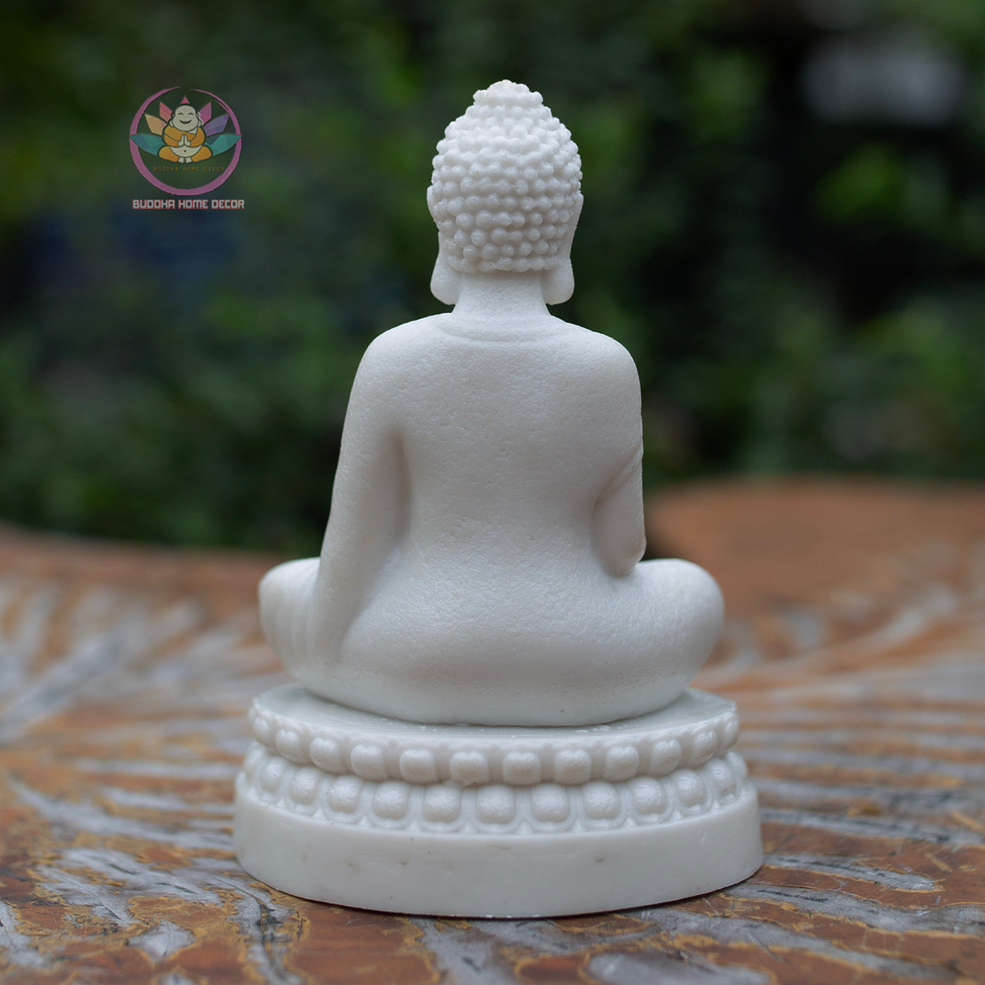 White Shakyamuni Buddha Statue 5" | Composite Resin and Stone Powder