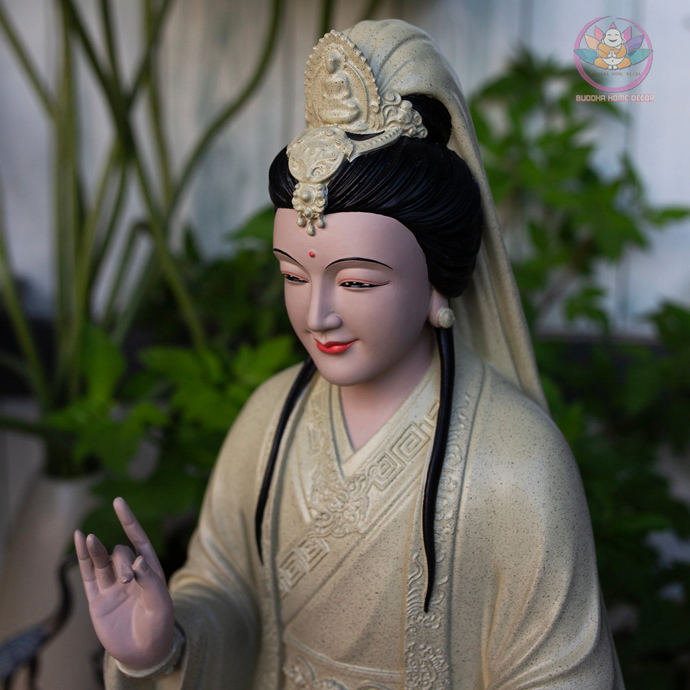 Large Guanyin Statue 15.7” | Kuan Yin Goddess of Mercy Figurine | Resin Sculpture for Altar, Zen Home, Meditation, Spiritual Gift