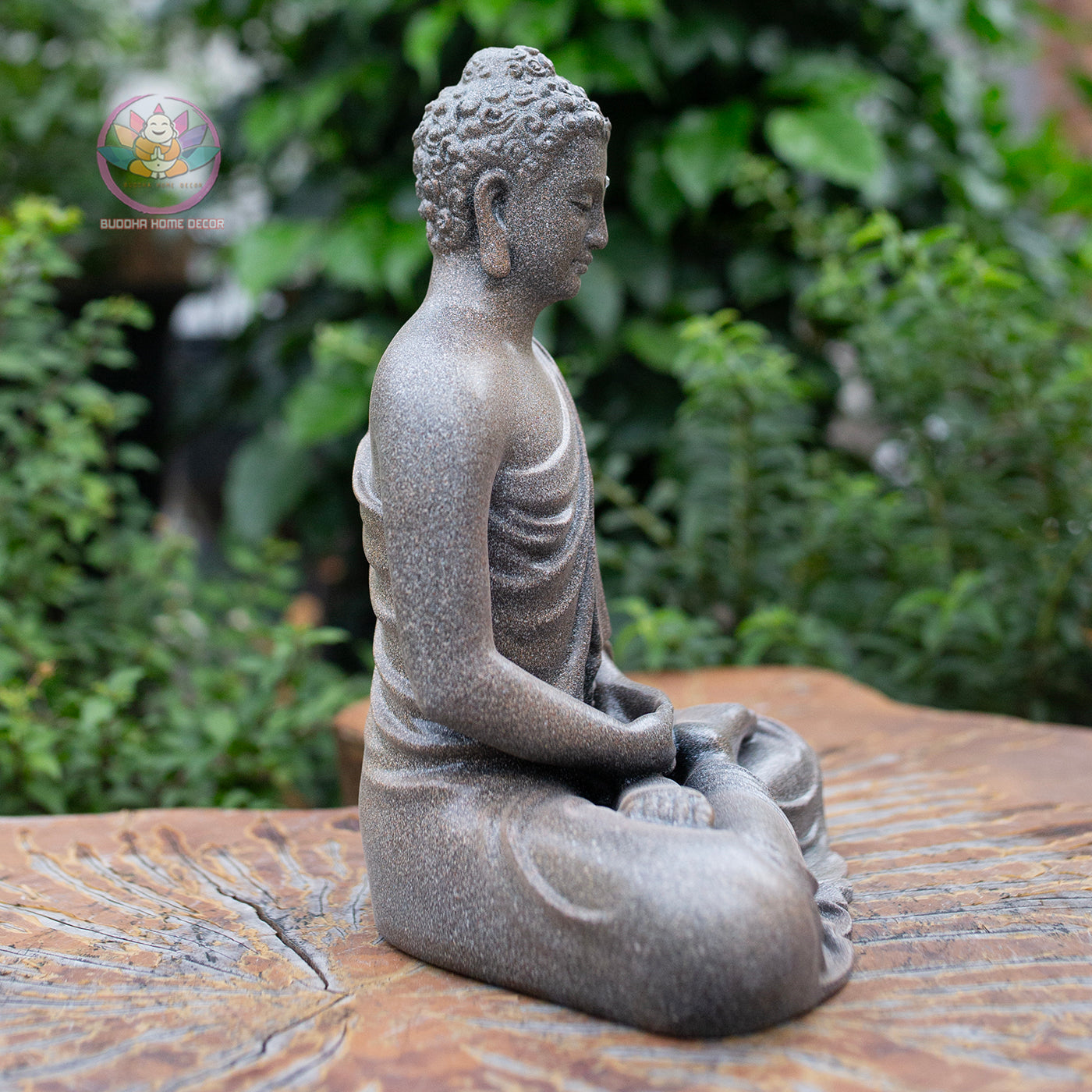 Shakyamuni Buddha Statue 9.4" – Antique Stone Finish Meditation Buddha Sculpture