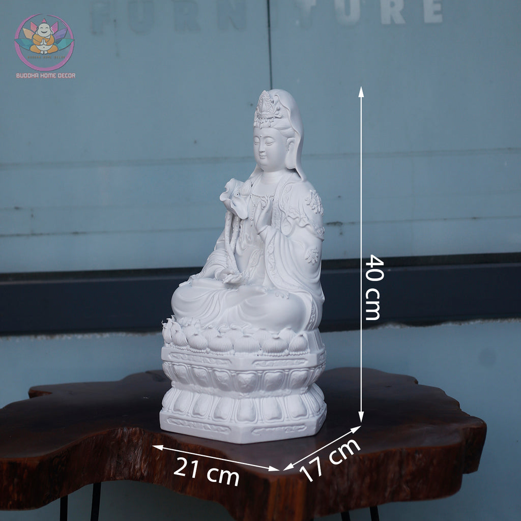 Seishi Bodhisattva Statue 15.7” | Mahasthamaprapta Figurine | Resin Sculpture for Altar, Zen Home, Meditation, Buddhist Gift