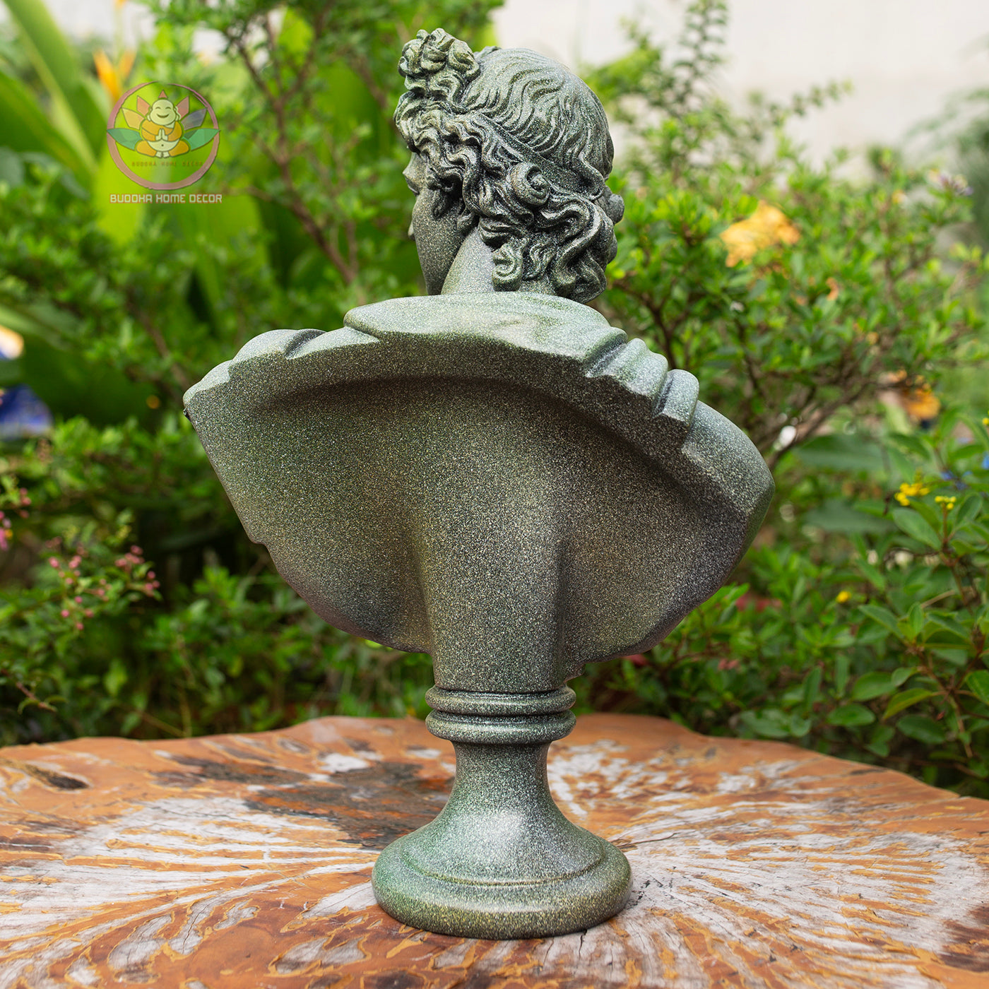 Green Stone Finish Apollo Bust Sculpture: Greek God Statue | Roman Bust