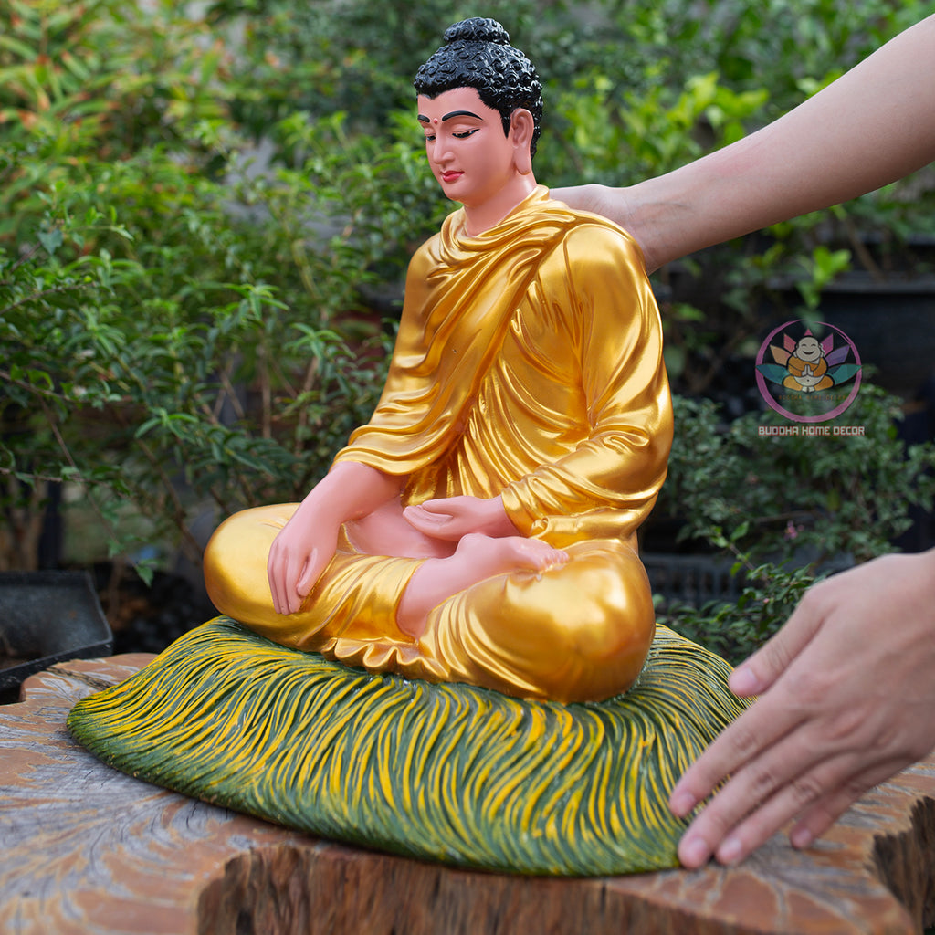 Golden Shakyamuni Buddha Statue – Handmade Meditation Buddha Home Decor