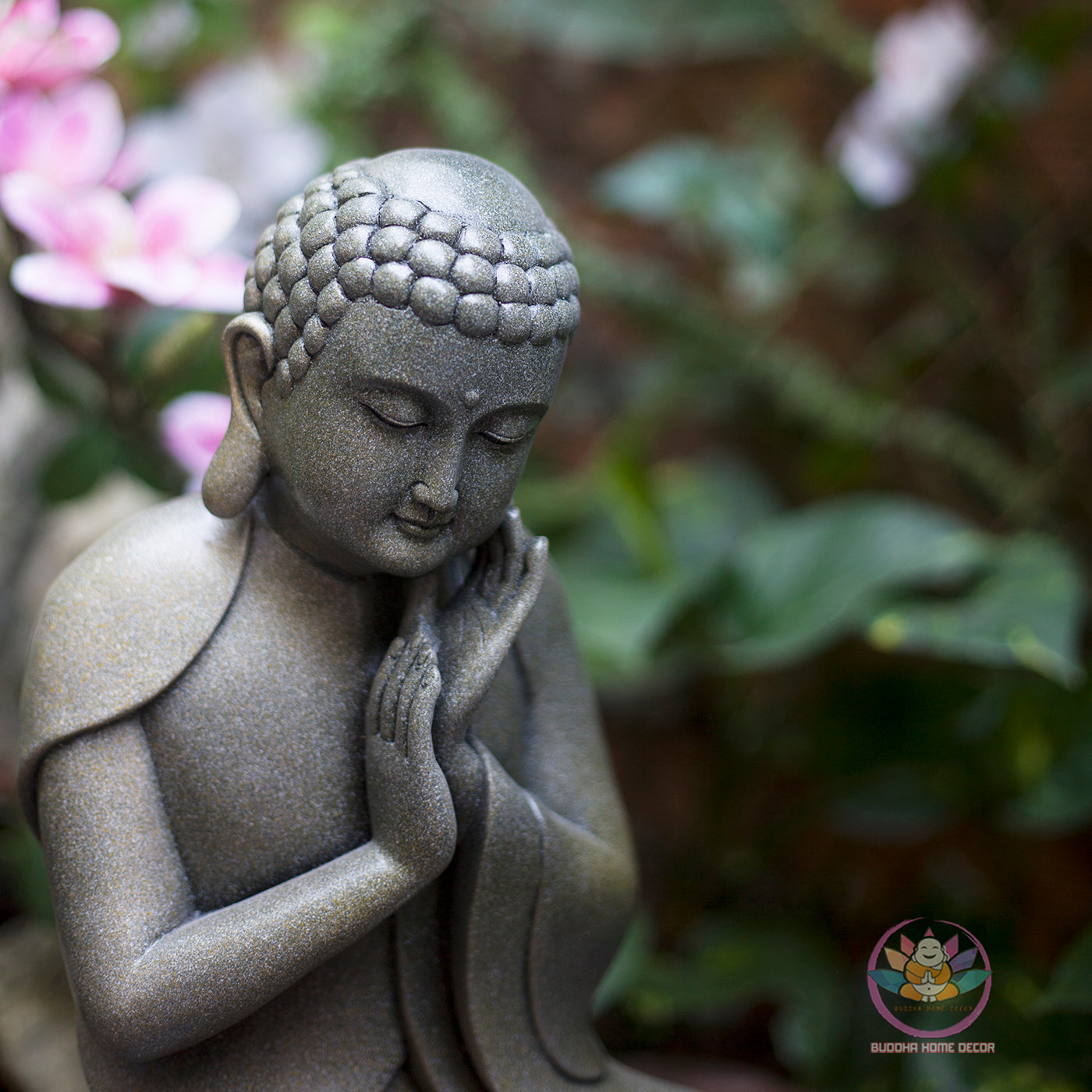 Modern Minimalist Peaceful Buddha - Zen Buddha Statue – 13.8" (35cm) | Stone-Effect Resin | Handmade Spiritual Decor from Vietnam