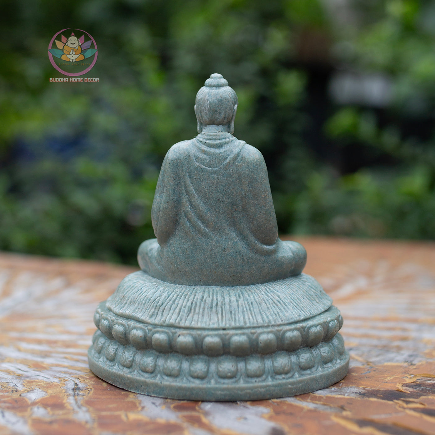 Mini Shakyamuni Buddha Statue – 5.1" Resin Stone Figurine | Small Meditating Buddha on Lotus