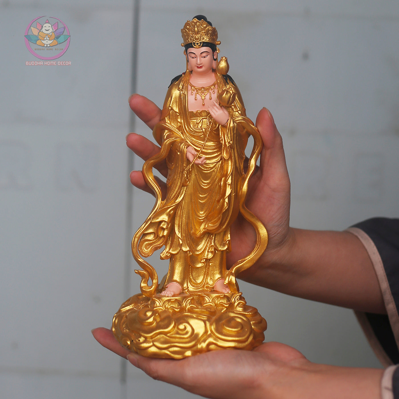 Seishi Bodhisattva Statue – Golden Seishi Buddha Figurine | 23cm Resin Sculpture