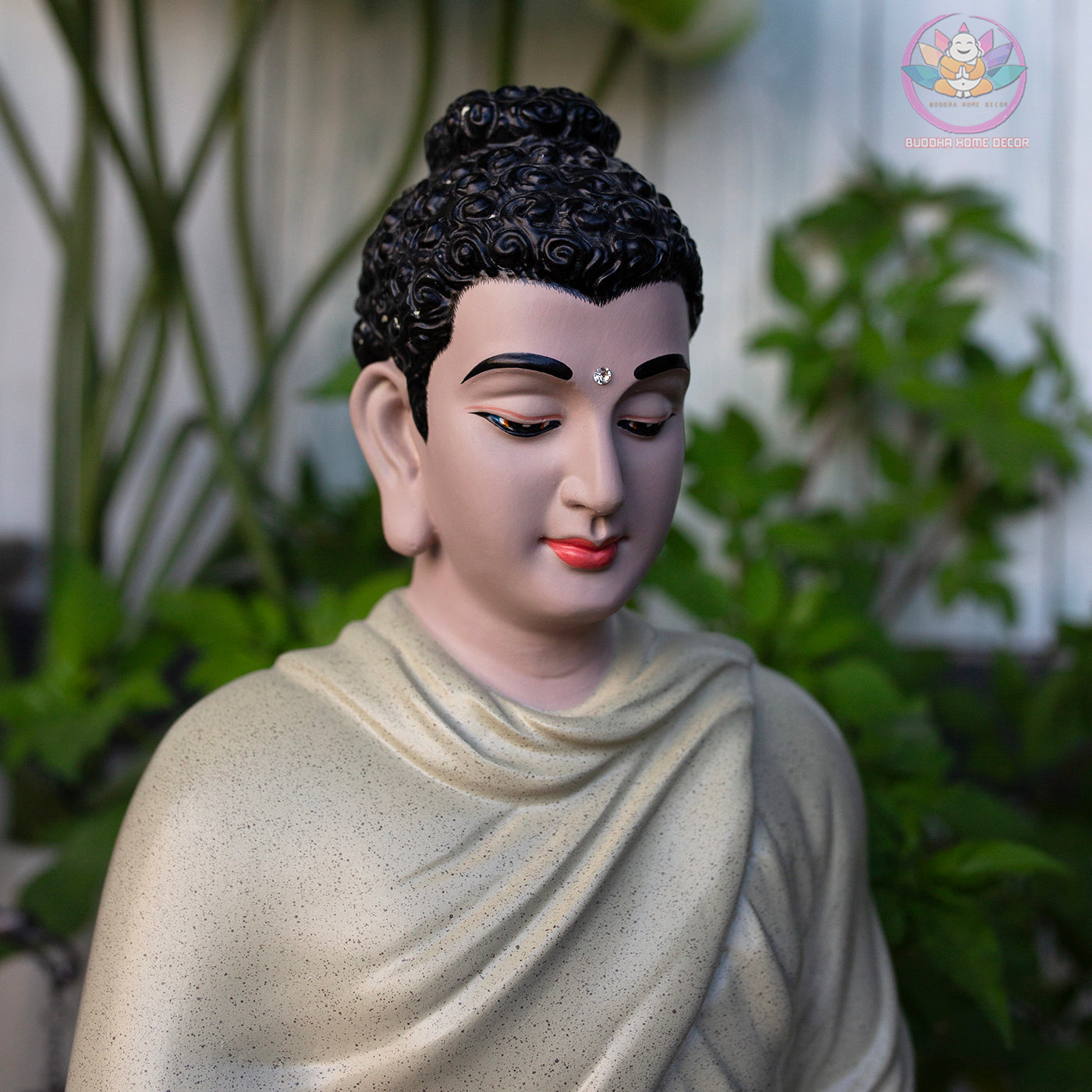 Shakyamuni Buddha Statue – 13.7" Tall | Handmade Resin Meditation Sculpture | Vietnamese Craft Zen Home Decor