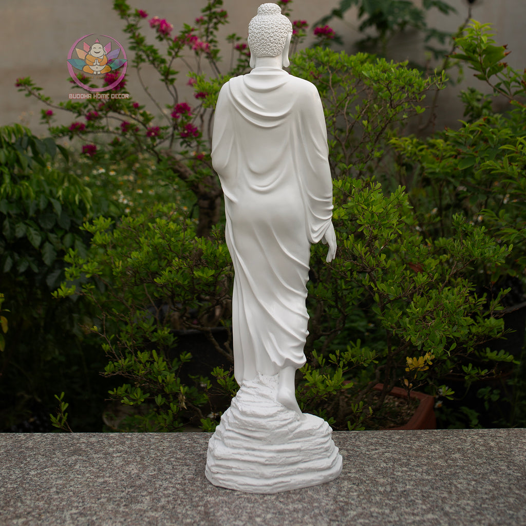 Standing Shakyamuni Buddha Statue, Blessing Buddha Sculpture, Abhaya Mudra Buddha, Zen Spiritual Decor, Buddhist Home Altar Statue