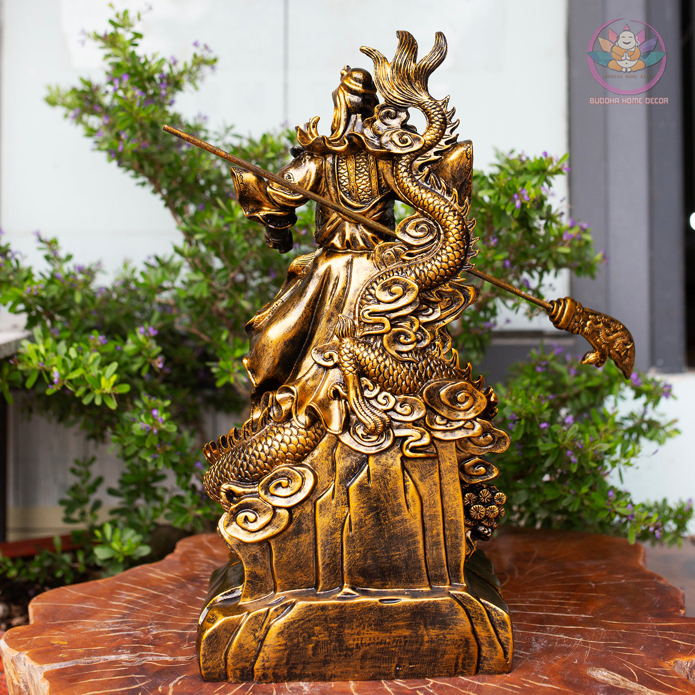 Guan Yu Riding Dragon Statue – Guardian of Loyalty and Courage, Handcrafted Resin Art