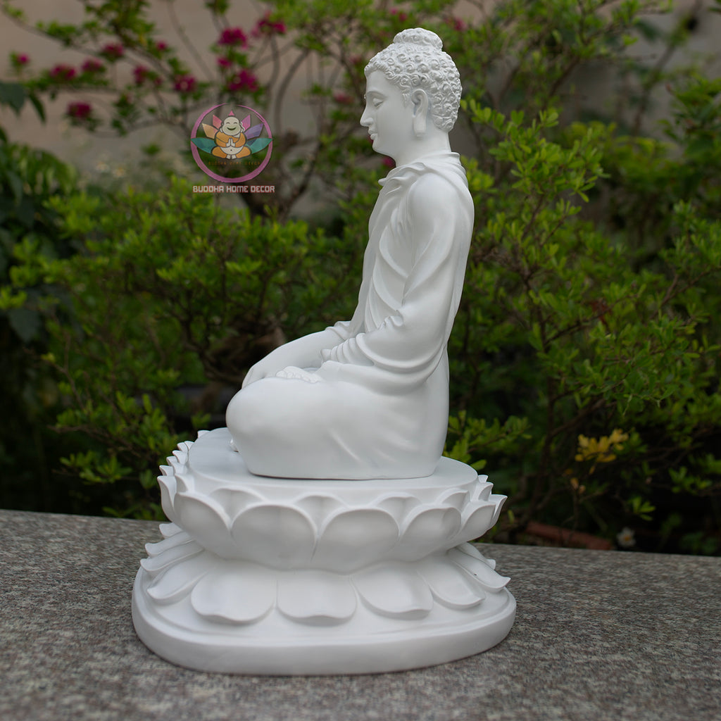 Shakyamuni Buddha Statue with Lotus Base, Meditation Buddha Sculpture, Detachable Lotus Pedestal, Zen Buddhist Decor, Spiritual Altar Statue