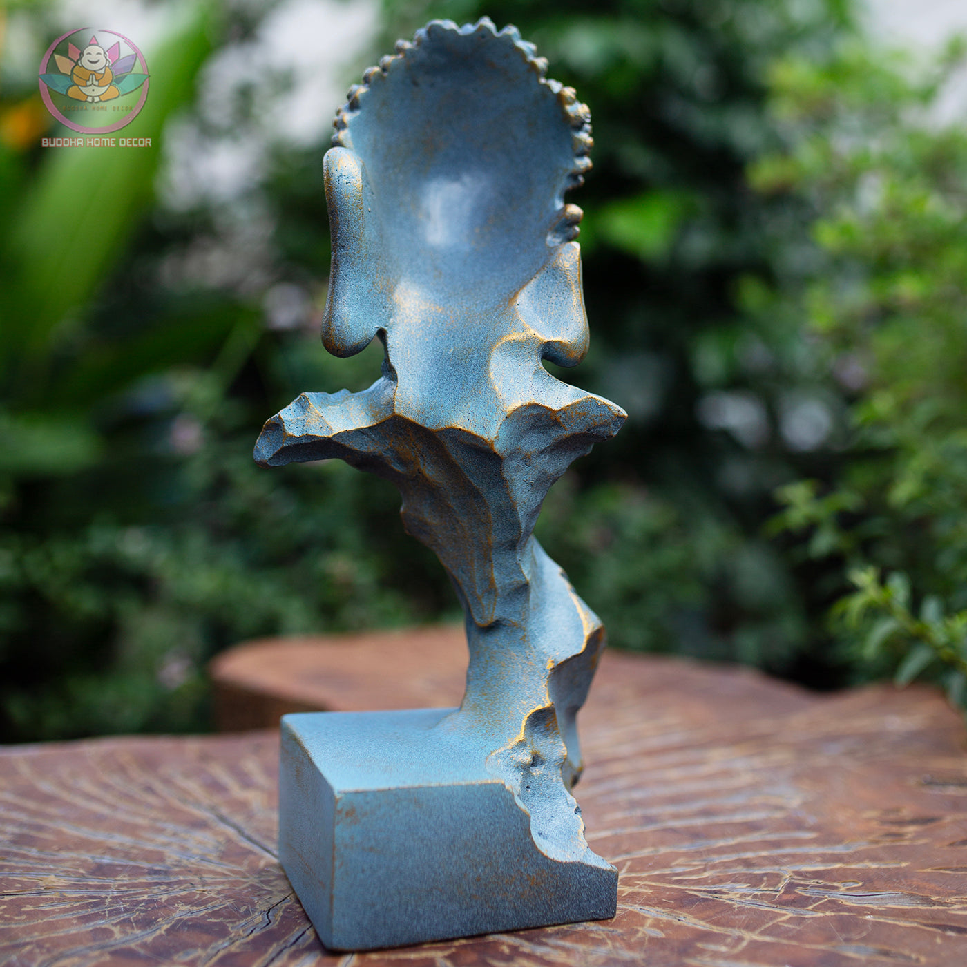Blue Buddha Bust Statue Resin Sculpture – Zen Home Decor, Meditation Altar Figurine, Spiritual Gift, Yoga Room Accent