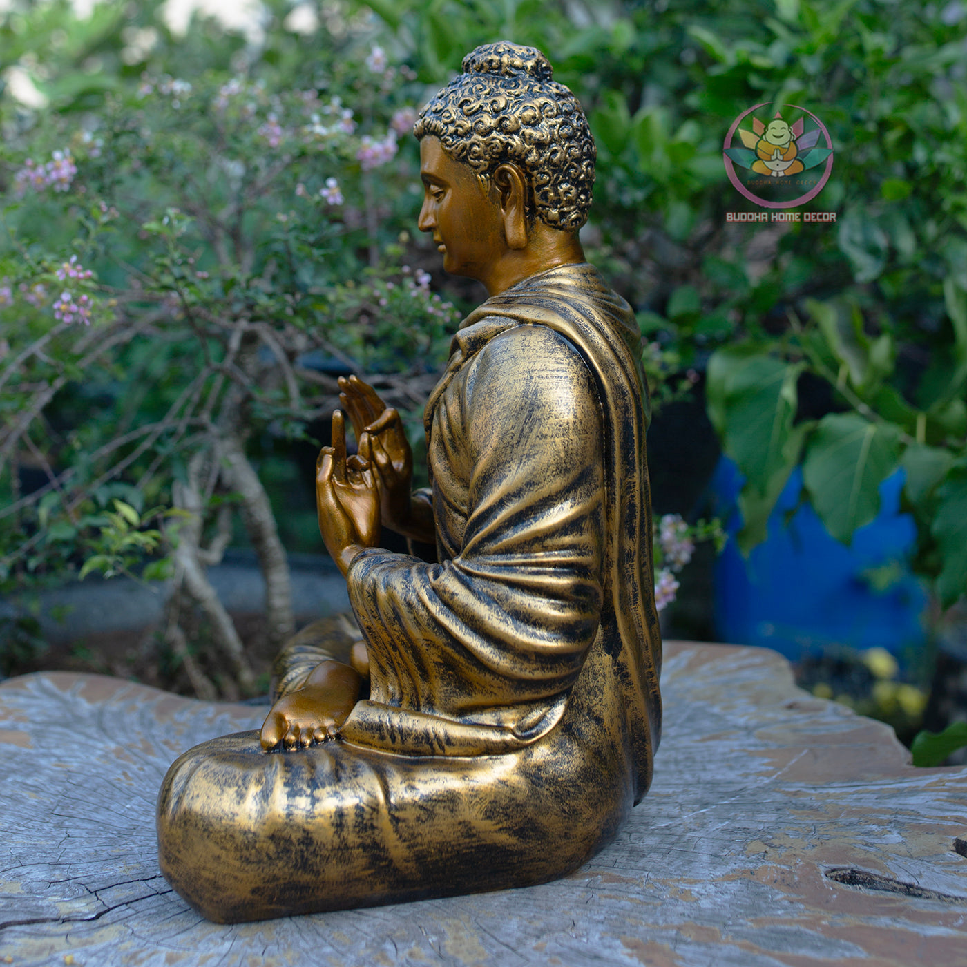 Shakyamuni Buddha Dharmachakra Mudra Statue, Antique Bronze Finish, Handcrafted Buddhist Sculpture, Meditation Zen Decor, Spiritual Gift