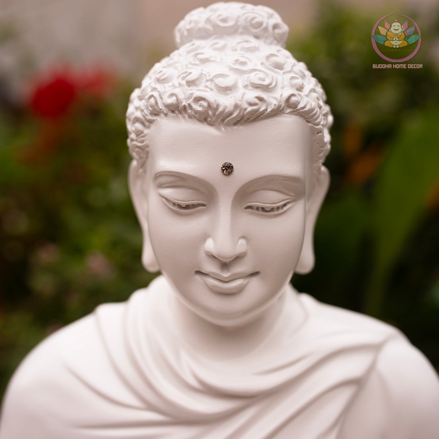 White Buddha Statue for Home Decor | Meditating Buddha Figurine | Zen Garden, Yoga Studio, Altar Decoration | Gift for Spiritual Healing
