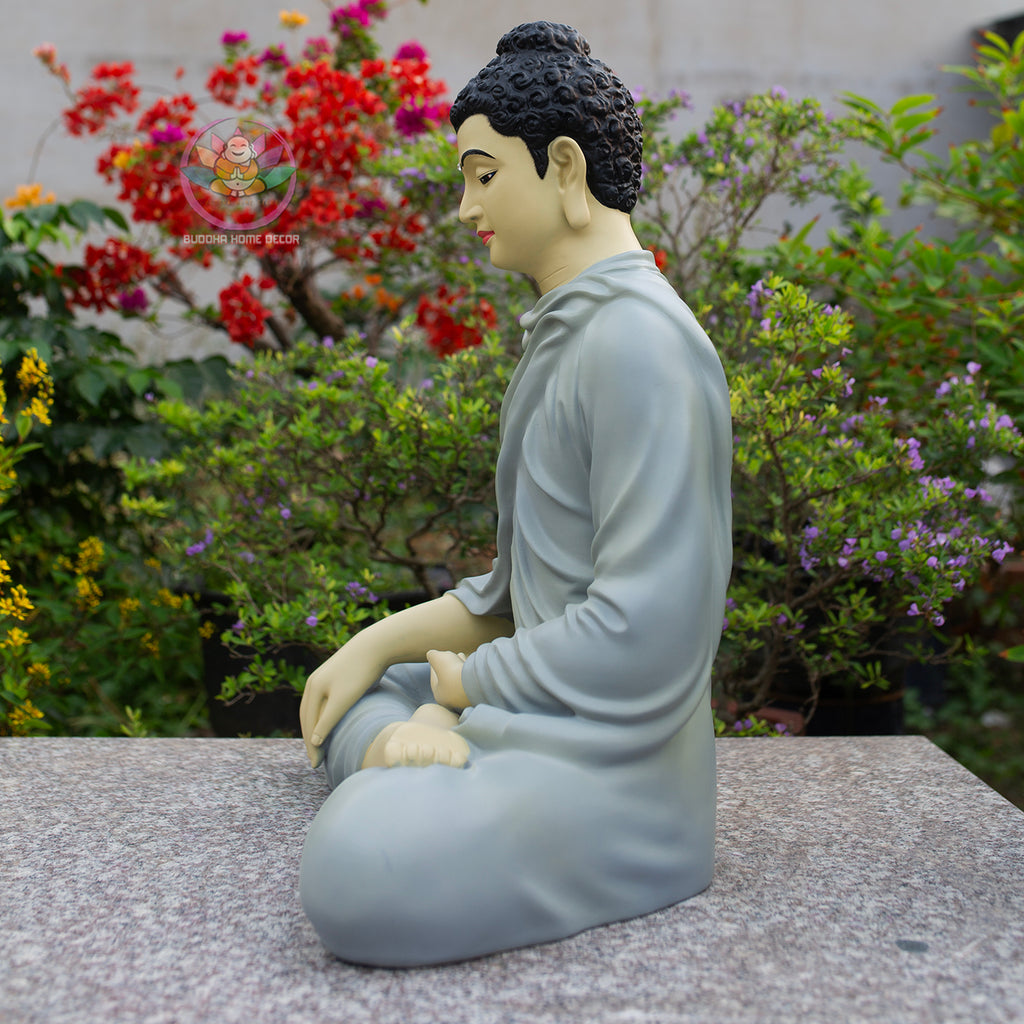 Shakyamuni Buddha Statue – Earth Touching Mudra – Hand-Painted Spiritual Decor