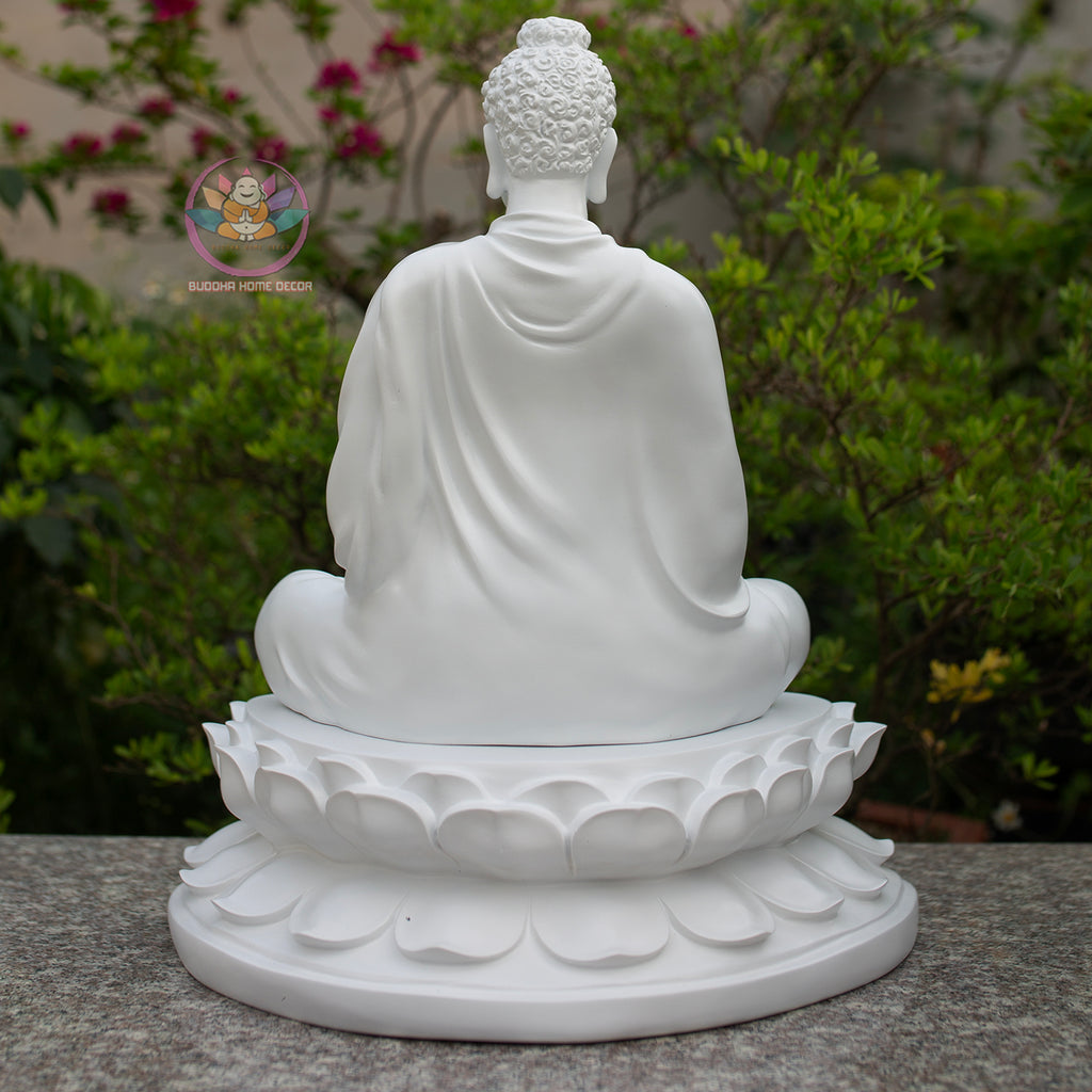 Shakyamuni Buddha Statue with Lotus Base, Meditation Buddha Sculpture, Detachable Lotus Pedestal, Zen Buddhist Decor, Spiritual Altar Statue