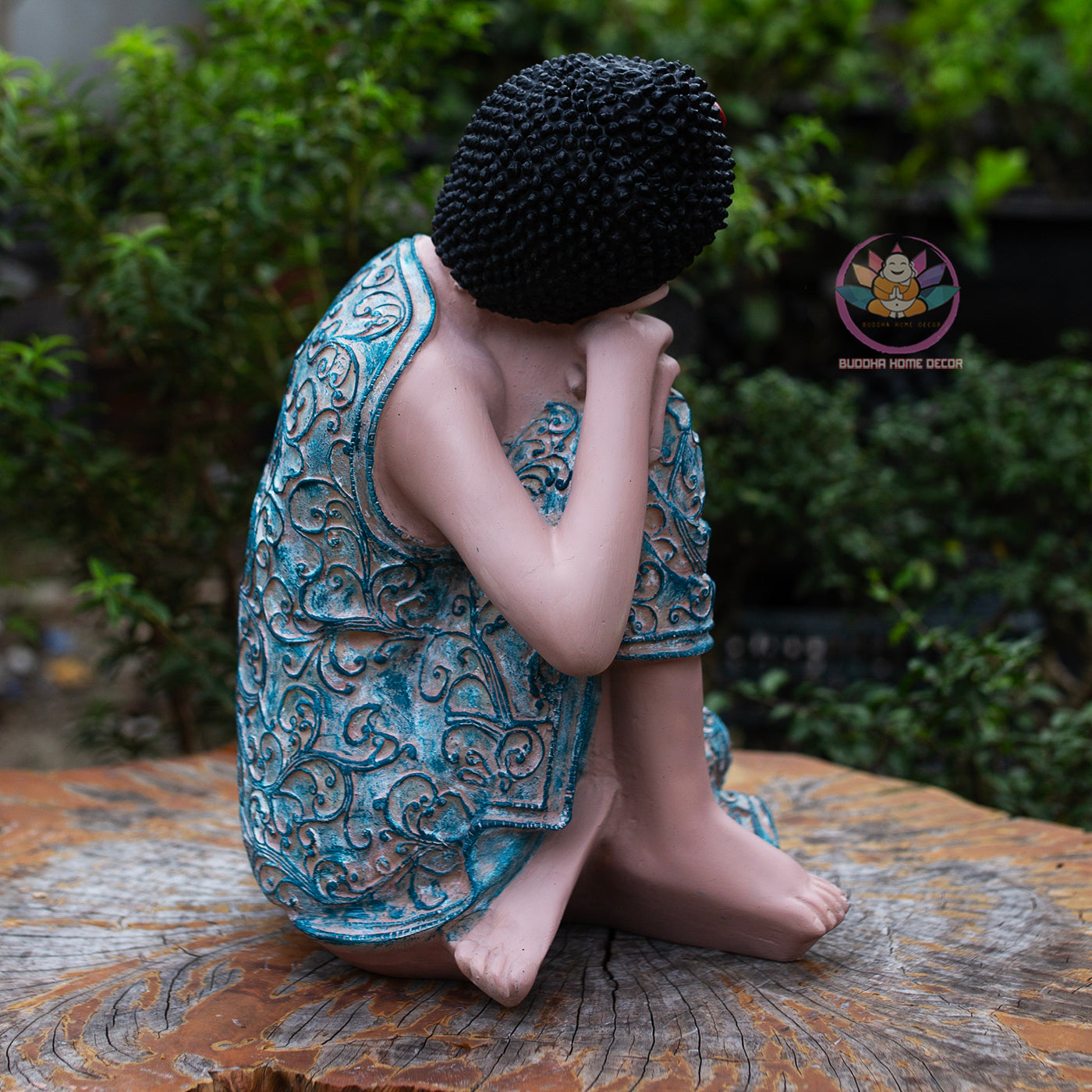 Peaceful Resting Buddha Statue 11.8" | Relaxing Buddha Figurine for Home and Zen Decor