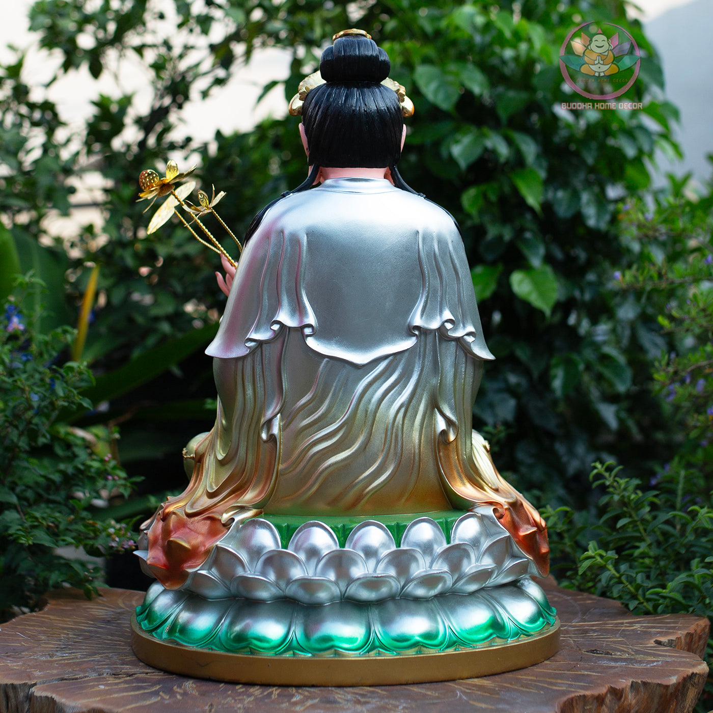 Multicolor Mahasthamaprapta Statue – 19.7" Resin Bodhisattva Figurine – Zen Home Altar, Meditation Space, Asian Spiritual Decor Gift