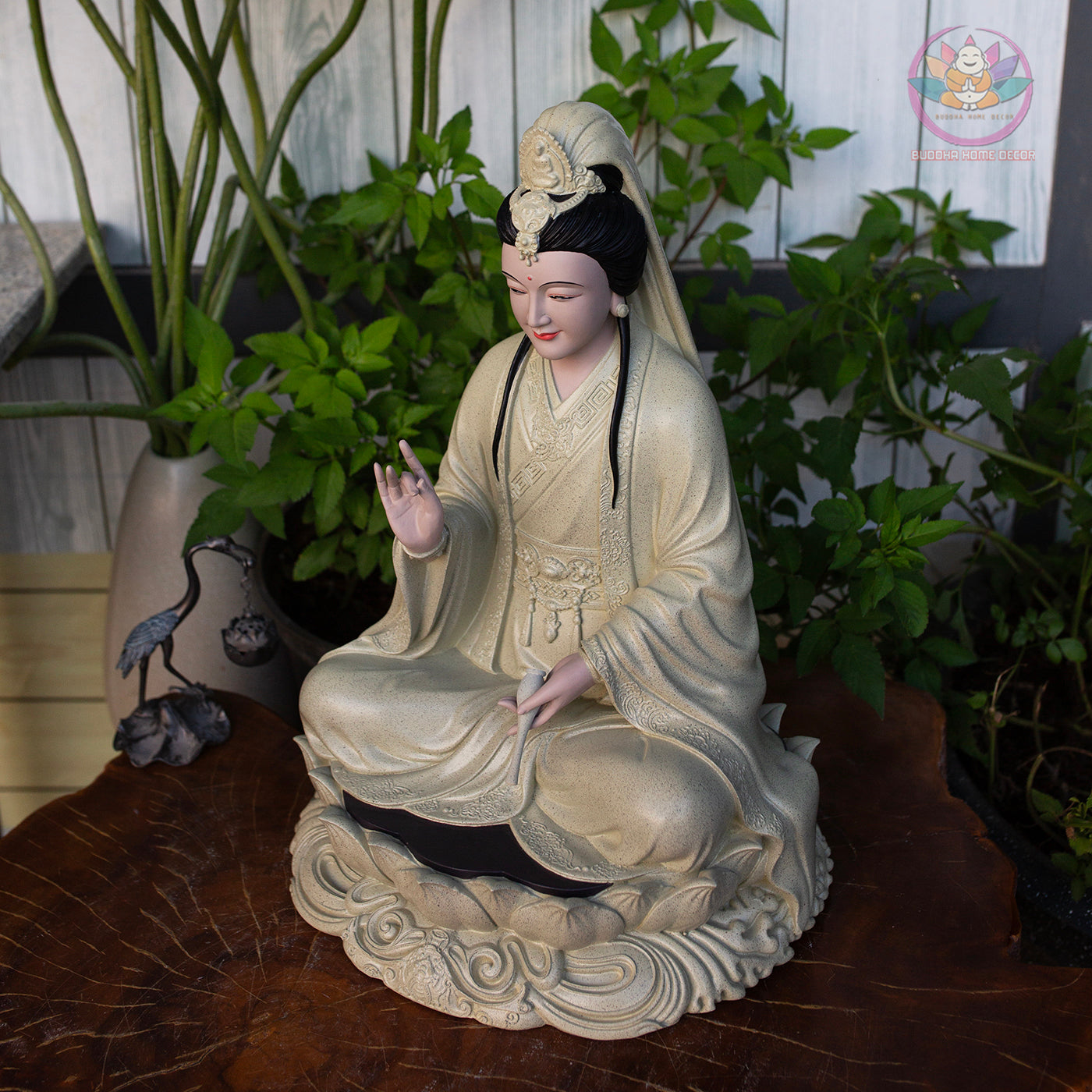 Large Guanyin Statue 15.7” | Kuan Yin Goddess of Mercy Figurine | Resin Sculpture for Altar, Zen Home, Meditation, Spiritual Gift
