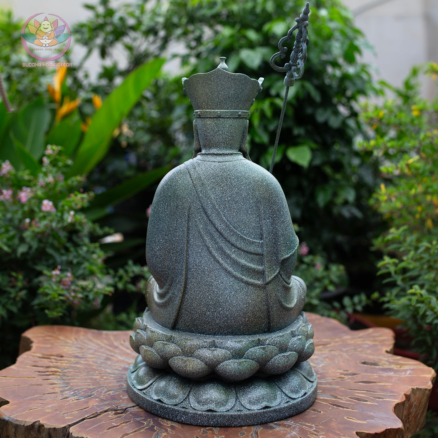 Ksitigarbha Bodhisattva Statue 15.7" – Resin Jizo Buddha Sculpture, Buddhist Altar Decor, Zen Meditation Figurine, Spiritual Gift