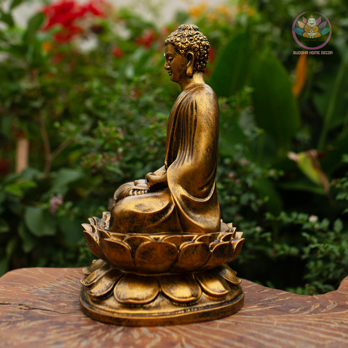 Shakyamuni Buddha Statue – Antique Bronze Resin Sculpture – Zen Meditation Decor, Buddhist Altar Ornament, Spiritual Gift