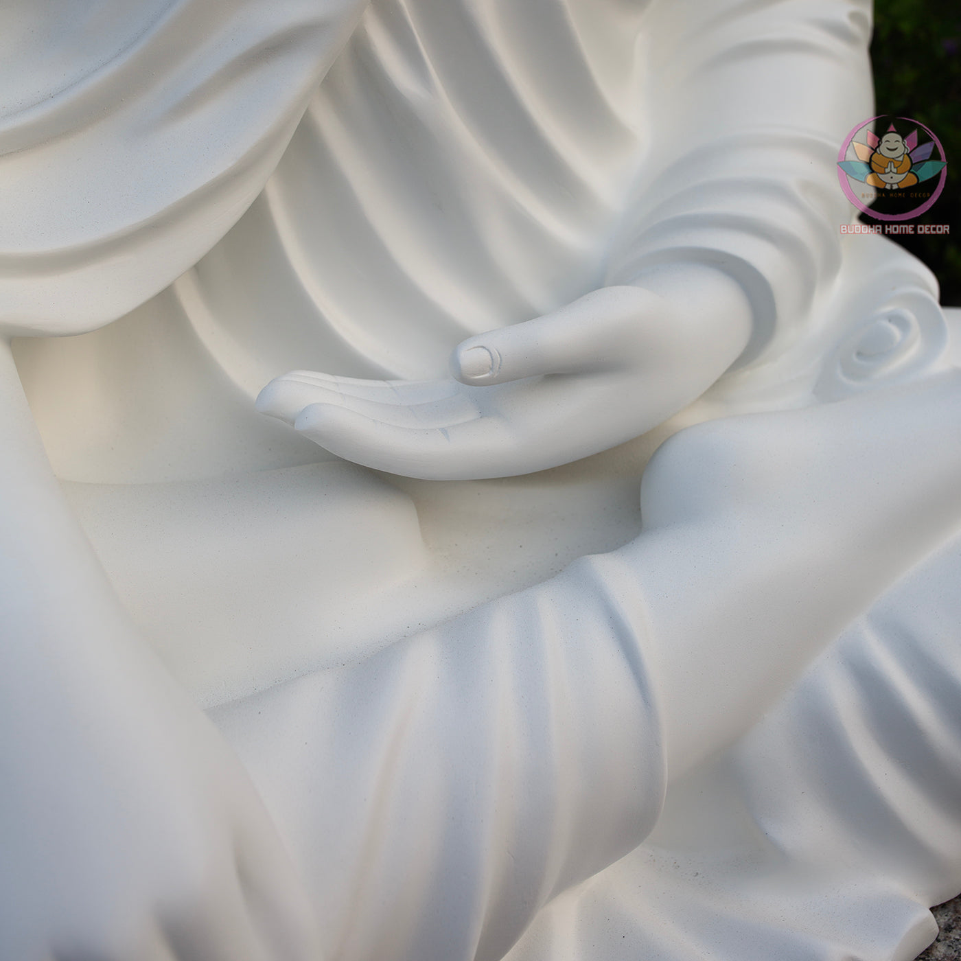 Large Shakyamuni Buddha Statue White, Meditation Buddha Sculpture, Zen Garden Decor, Minimalist Buddhist Art, Spiritual Home Decor