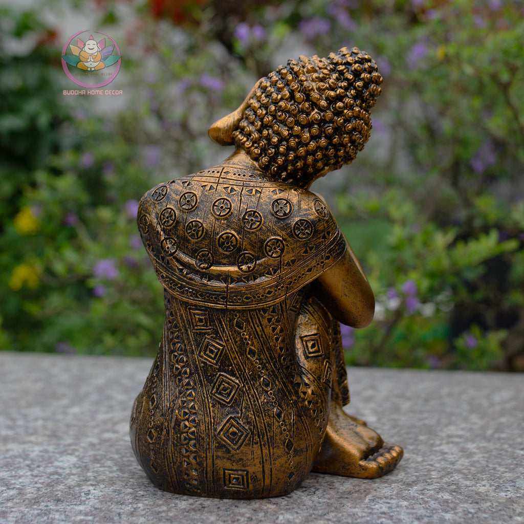 Antique bronze Sleeping Buddha Statue for Home Decor – Handmade Zen Buddha Sculpture