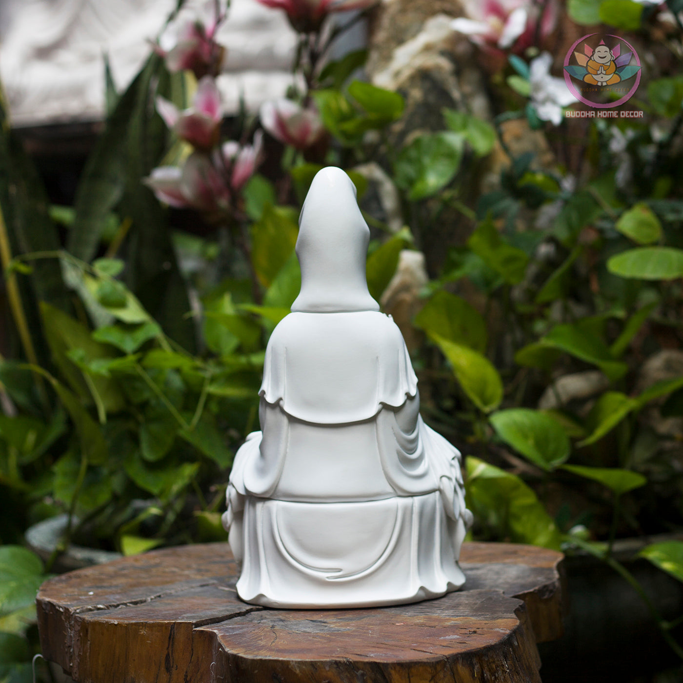 White Guanyin Statue 11.8” | Kuan Yin Goddess of Mercy Figurine | Resin Sculpture for Altar, Zen Home, Meditation, Spiritual Gift